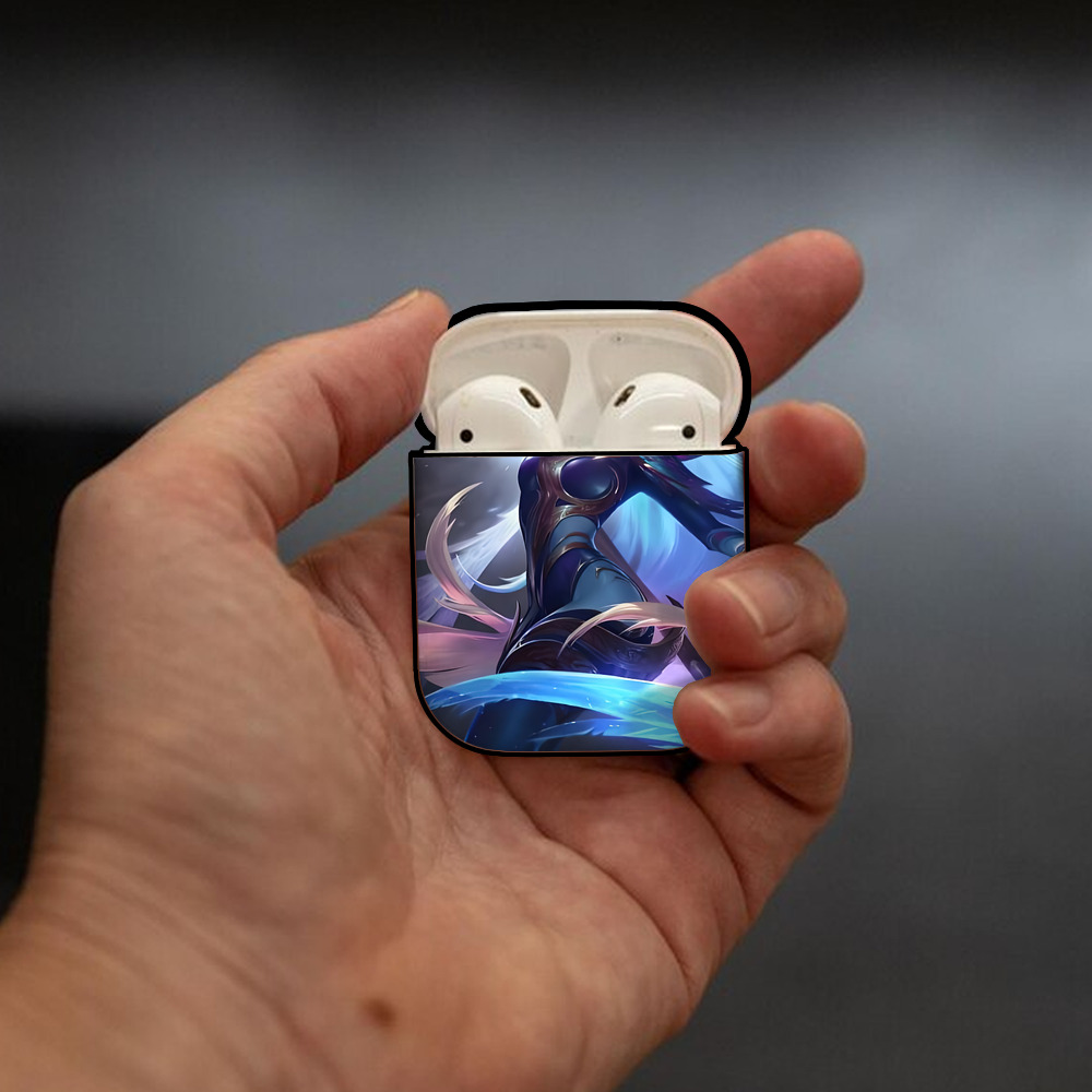 リーグ・オブ・レジェンド League of Legends LOL AirPods 第2世代保護ケース ハードシェル ブラック 耐衝撃・防指紋・カラビナ付き