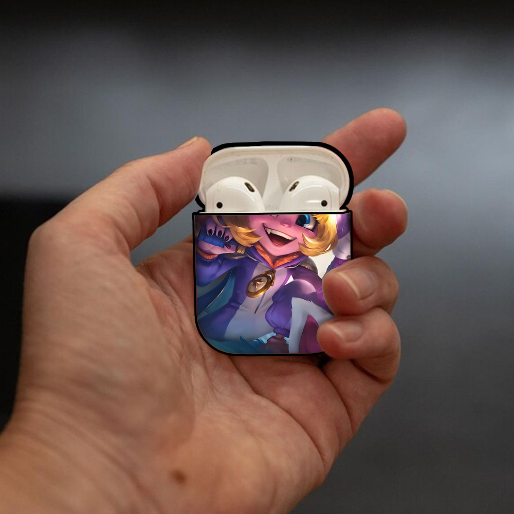 リーグ・オブ・レジェンド League of Legends LOL AirPods 第2世代保護ケース ハードシェル ブラック 耐衝撃・防指紋・カラビナ付き