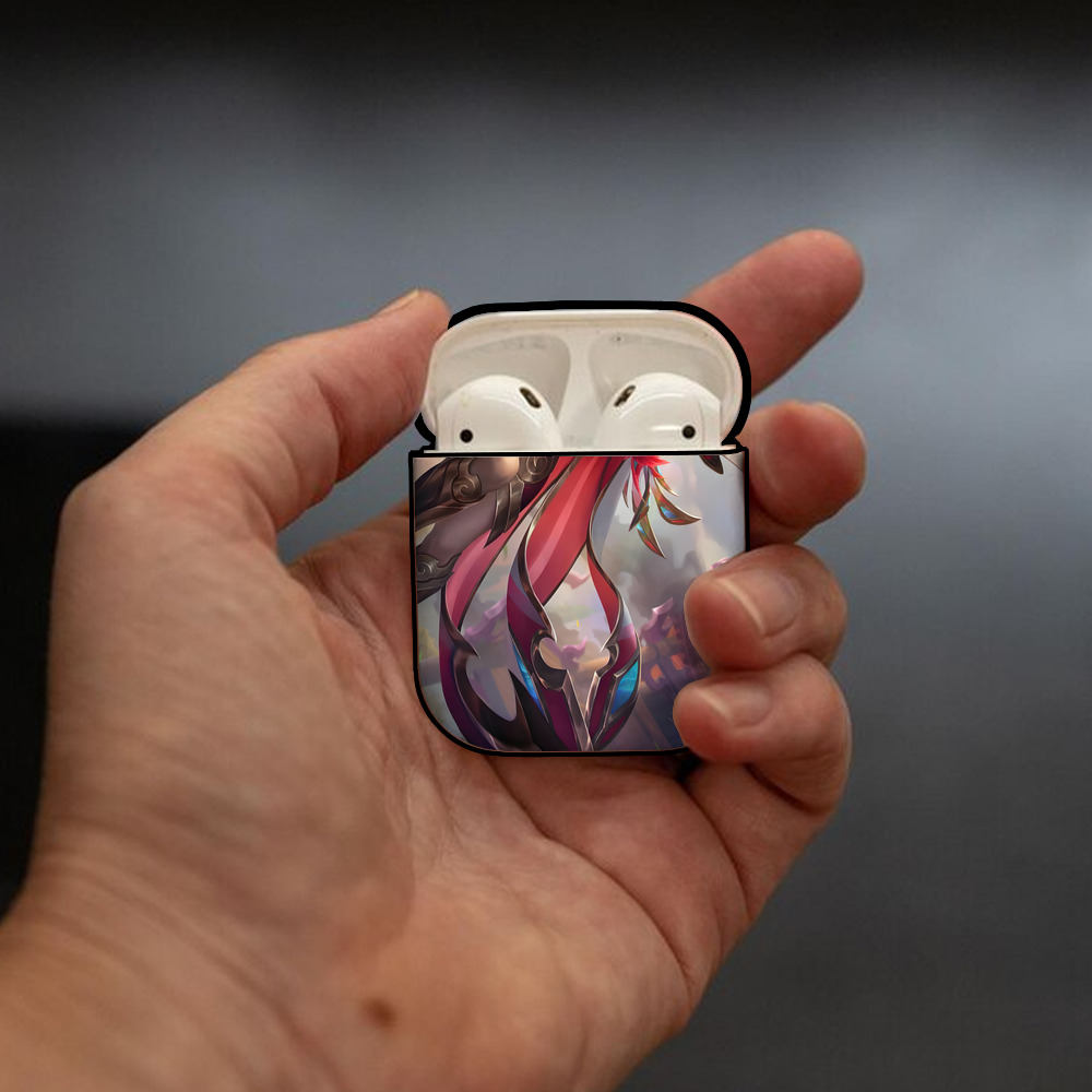 リーグ・オブ・レジェンド League of Legends LOL AirPods 第2世代保護ケース ハードシェル ブラック 耐衝撃・防指紋・カラビナ付き