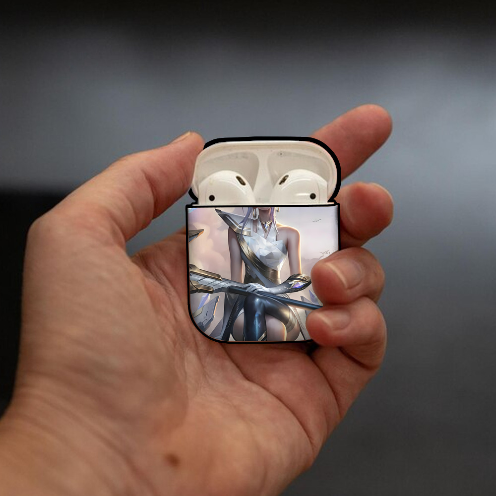 リーグ・オブ・レジェンド League of Legends LOL AirPods 第2世代保護ケース ハードシェル ブラック 耐衝撃・防指紋・カラビナ付き