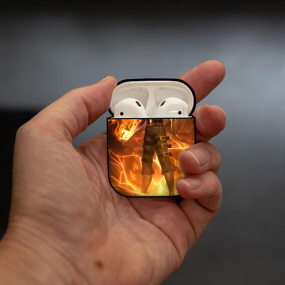 リーグ・オブ・レジェンド League of Legends LOL AirPods 第2世代保護ケース ハードシェル ブラック 耐衝撃・防指紋・カラビナ付き