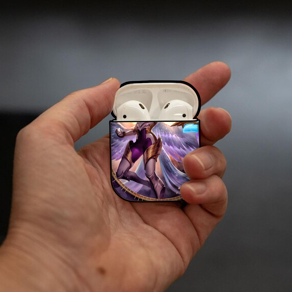 リーグ・オブ・レジェンド League of Legends LOL AirPods 第2世代保護ケース ハードシェル ブラック 耐衝撃・防指紋・カラビナ付き