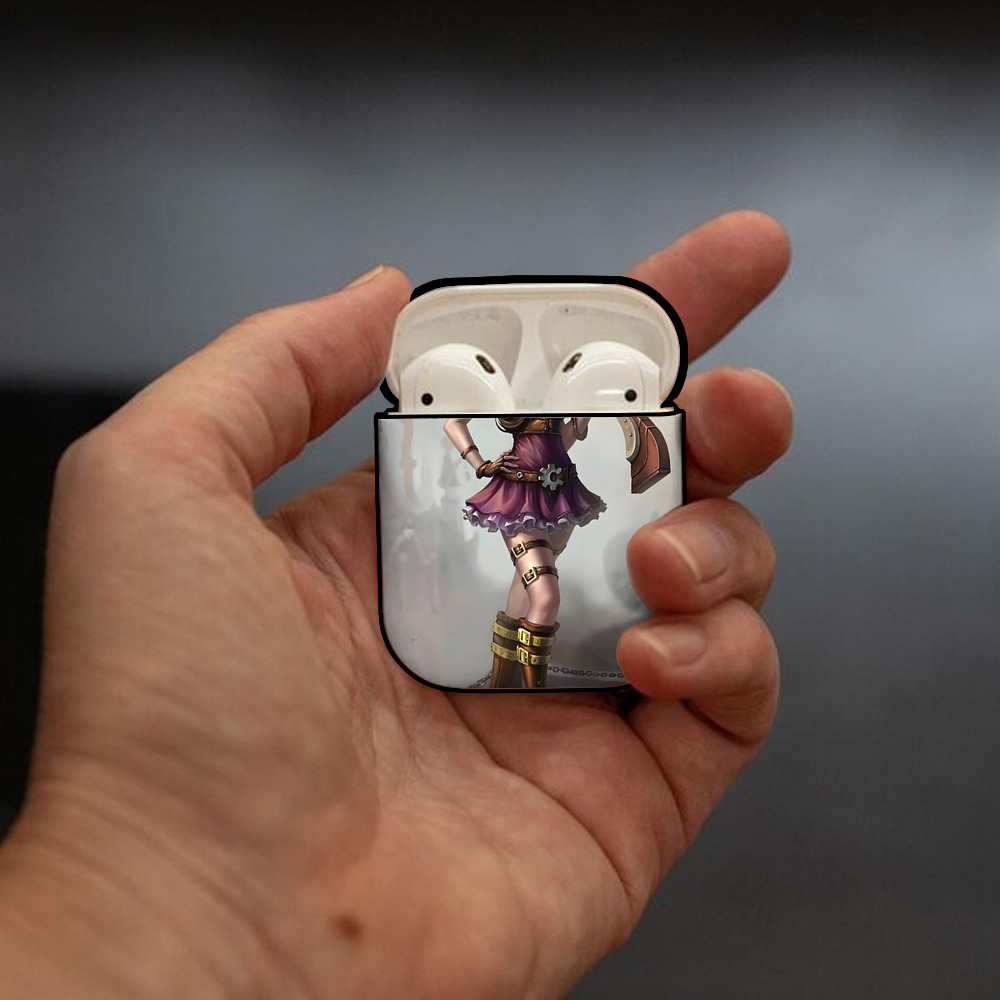 リーグ・オブ・レジェンド League of Legends LOL AirPods 第2世代保護ケース ハードシェル ブラック 耐衝撃・防指紋・カラビナ付き