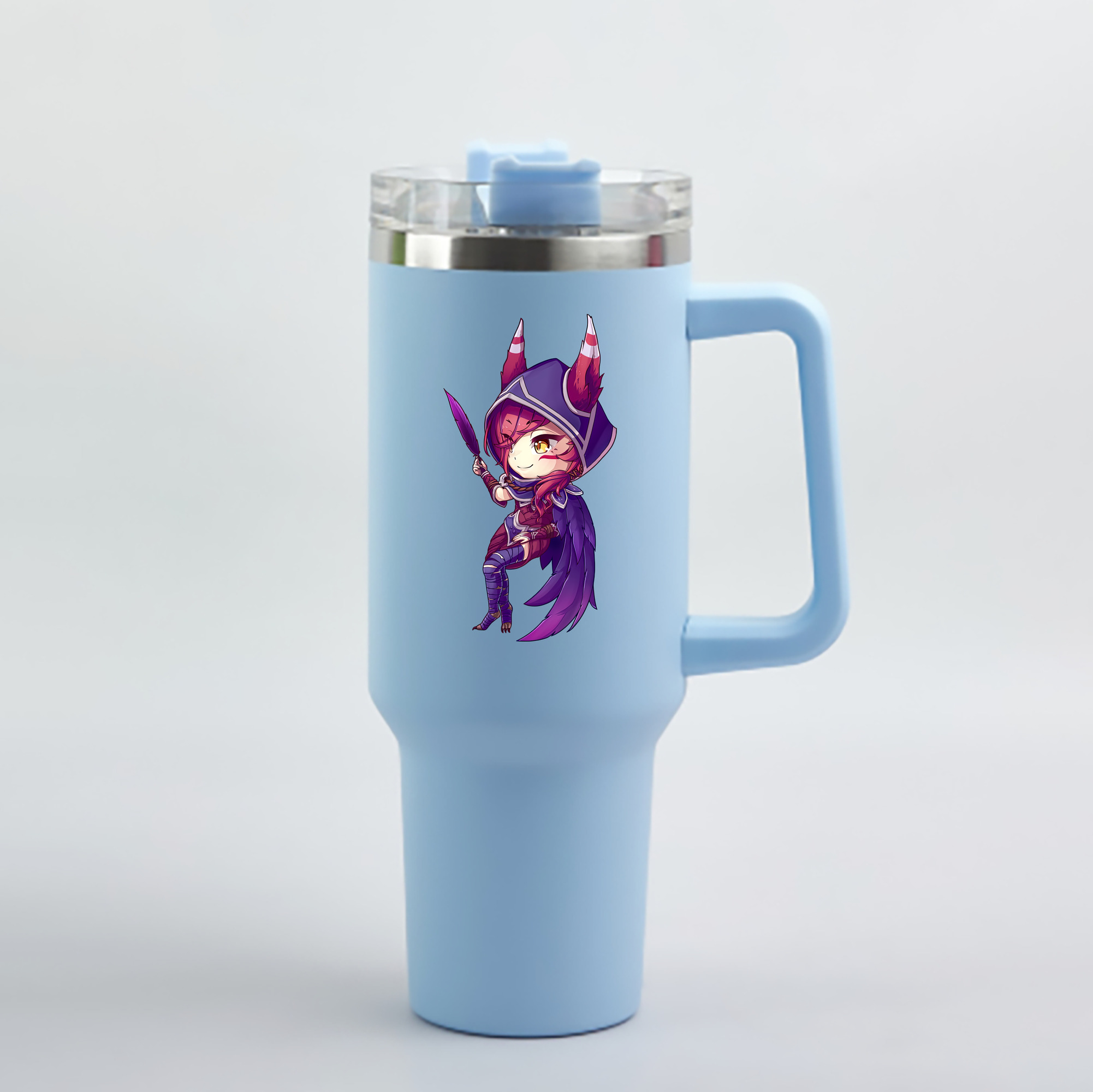 （画像用） リーグ・オブ・レジェンド League of Legends LOL 1200mL車用タンブラー - クリスタルステッカー（プラスチックストロー付き）