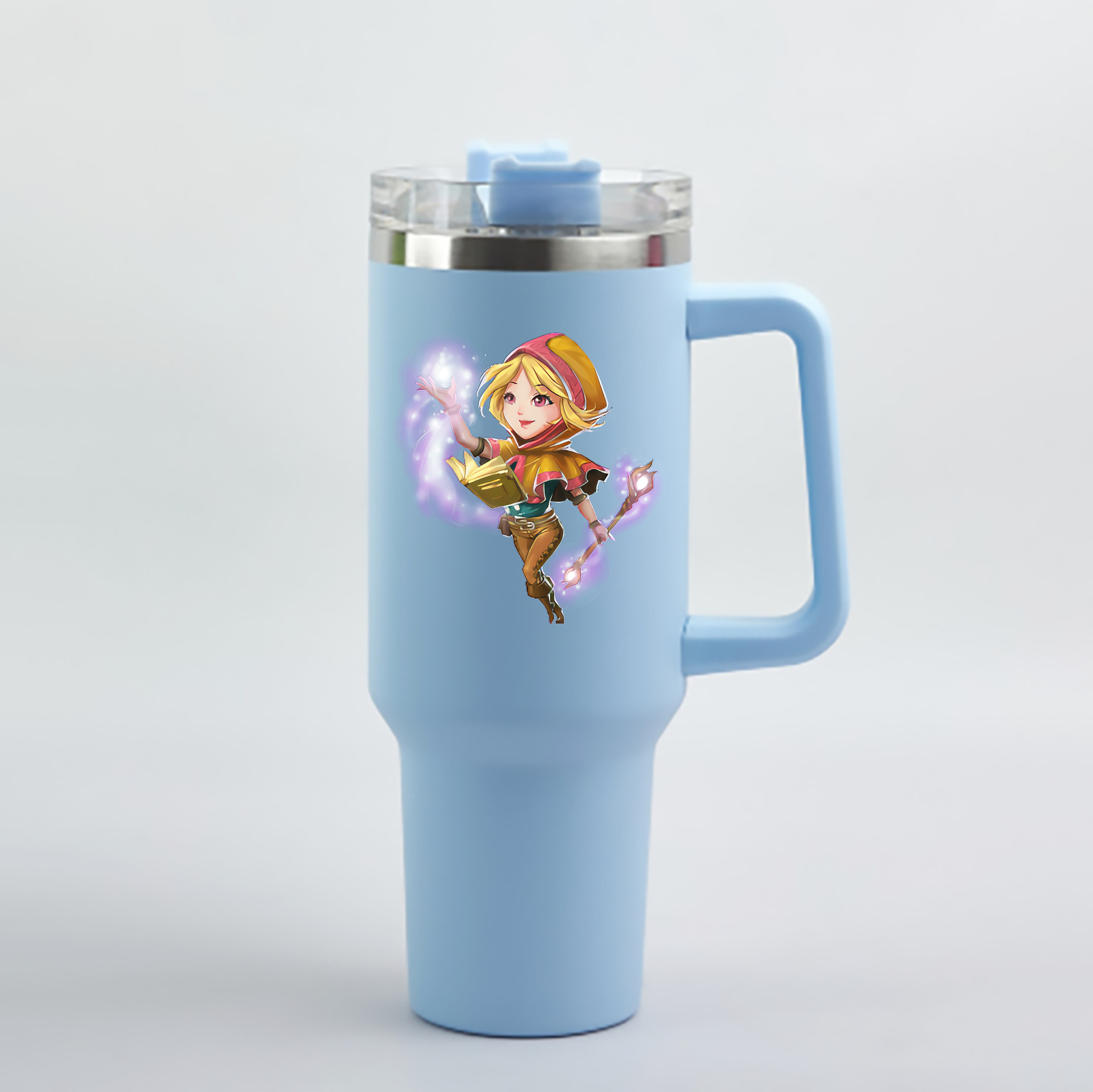 （画像用） リーグ・オブ・レジェンド League of Legends LOL 1200mL車用タンブラー - クリスタルステッカー（プラスチックストロー付き）