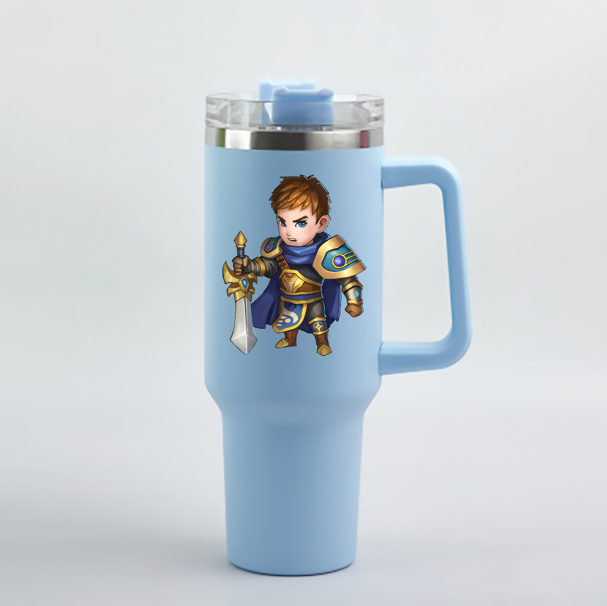 （画像用） リーグ・オブ・レジェンド League of Legends LOL 1200mL車用タンブラー - クリスタルステッカー（プラスチックストロー付き）