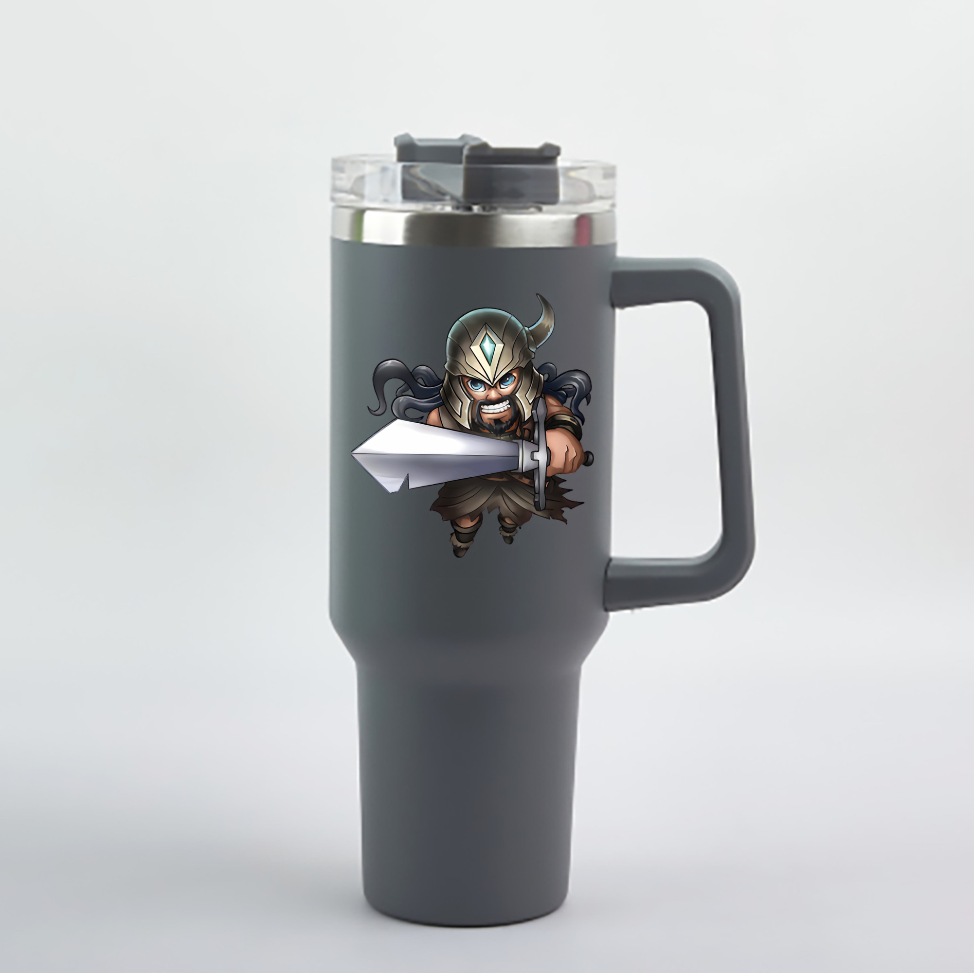 （画像用） リーグ・オブ・レジェンド League of Legends LOL 1200mL車用タンブラー - クリスタルステッカー（プラスチックストロー付き）