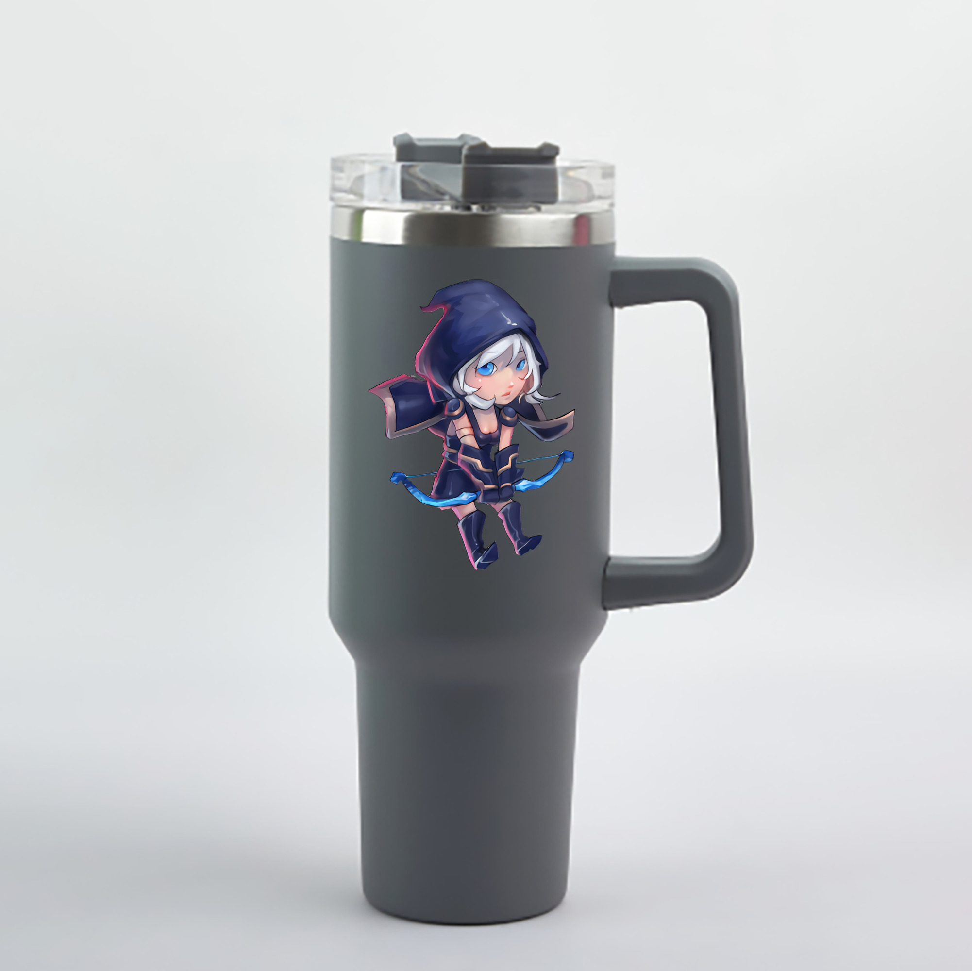（画像用） リーグ・オブ・レジェンド League of Legends LOL 1200mL車用タンブラー - クリスタルステッカー（プラスチックストロー付き）