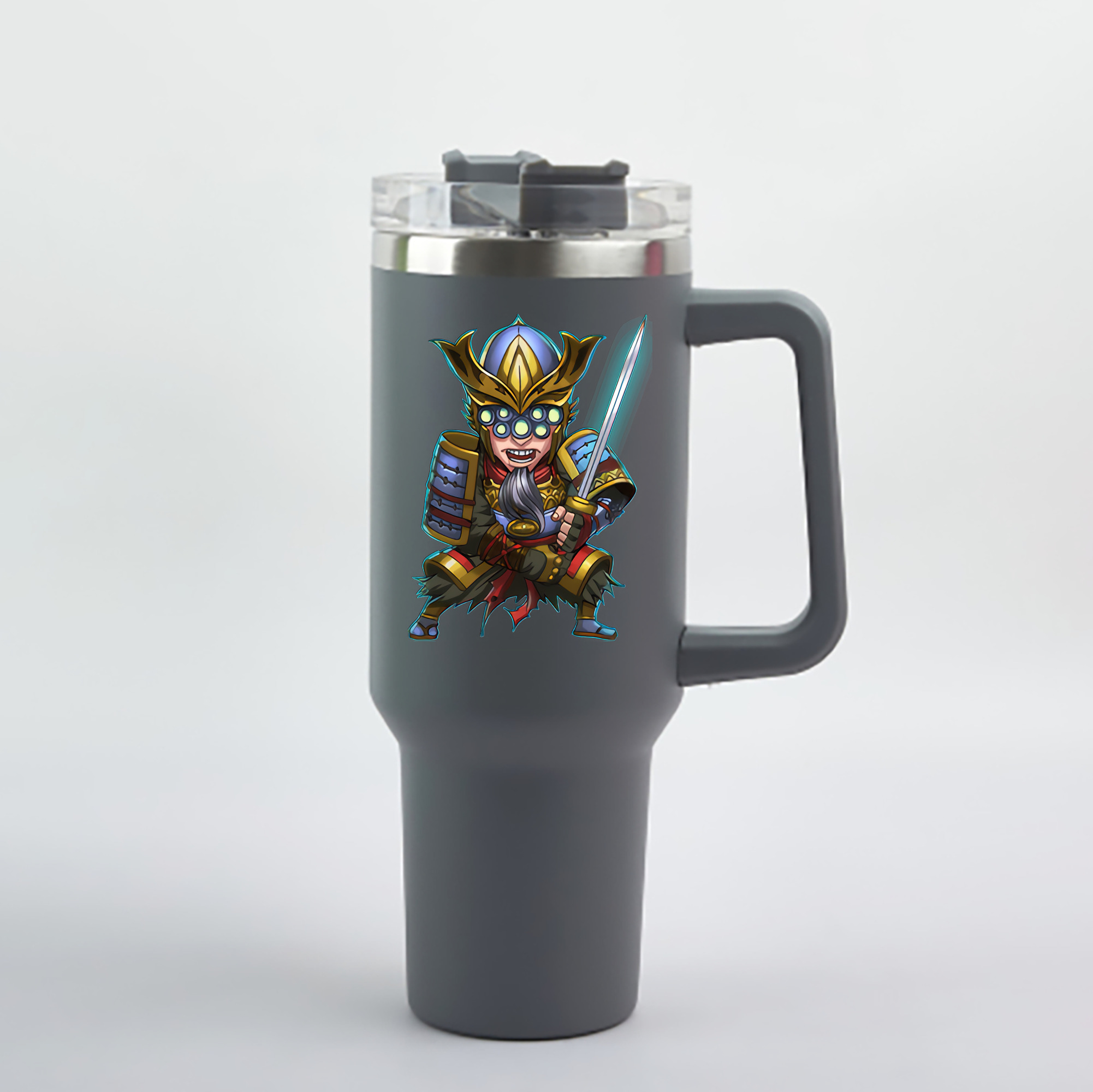 （画像用） リーグ・オブ・レジェンド League of Legends LOL 1200mL車用タンブラー - クリスタルステッカー（プラスチックストロー付き）