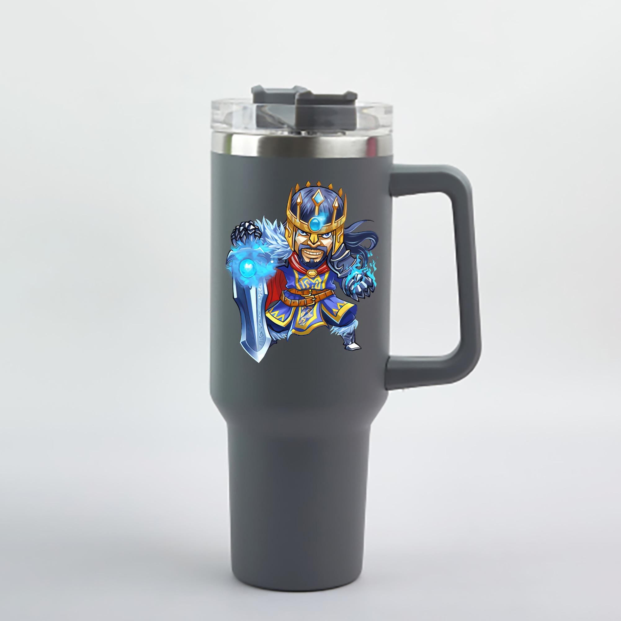 （画像用） リーグ・オブ・レジェンド League of Legends LOL 1200mL車用タンブラー - クリスタルステッカー（プラスチックストロー付き）