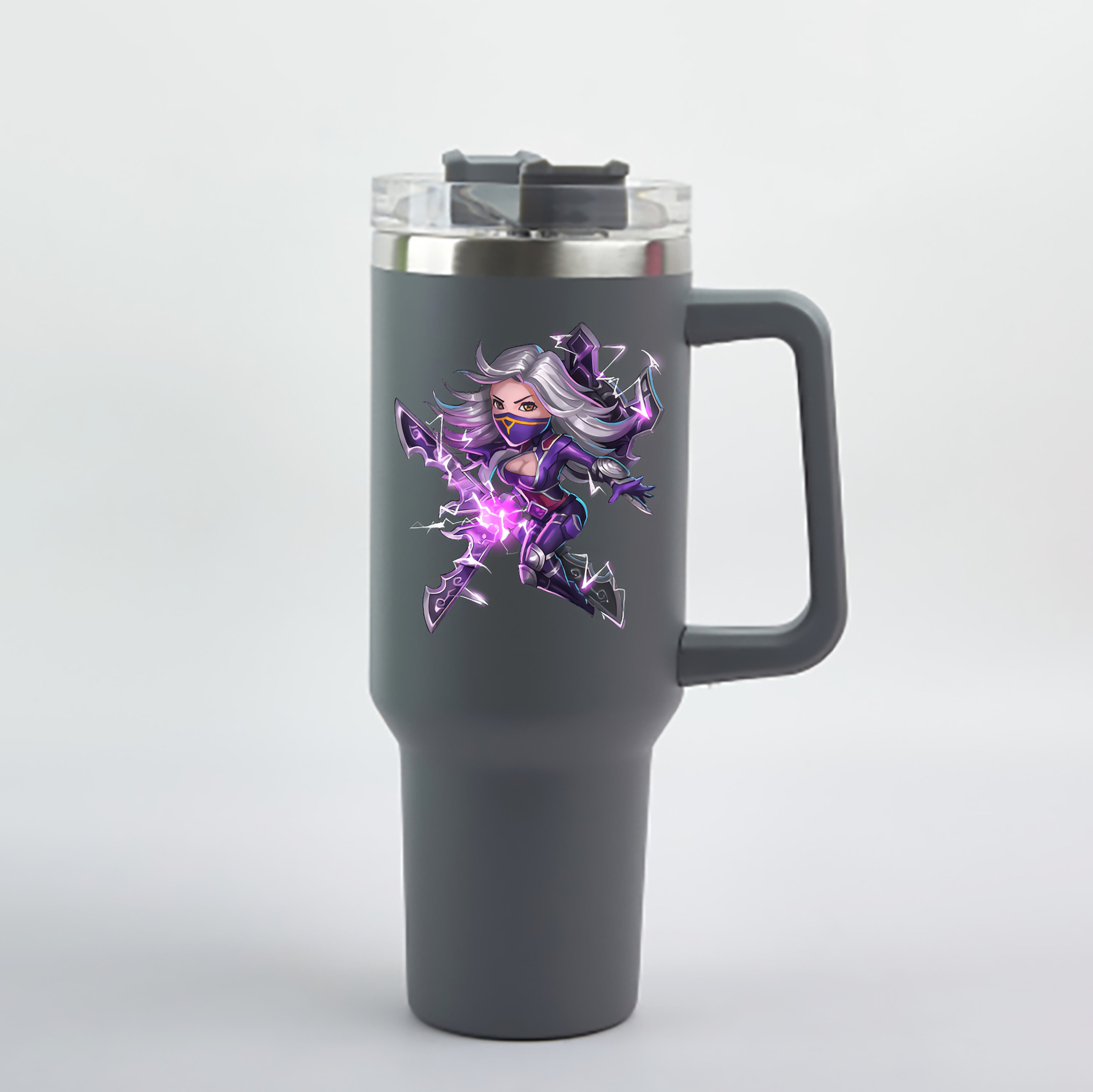 （画像用） リーグ・オブ・レジェンド League of Legends LOL 1200mL車用タンブラー - クリスタルステッカー（プラスチックストロー付き）
