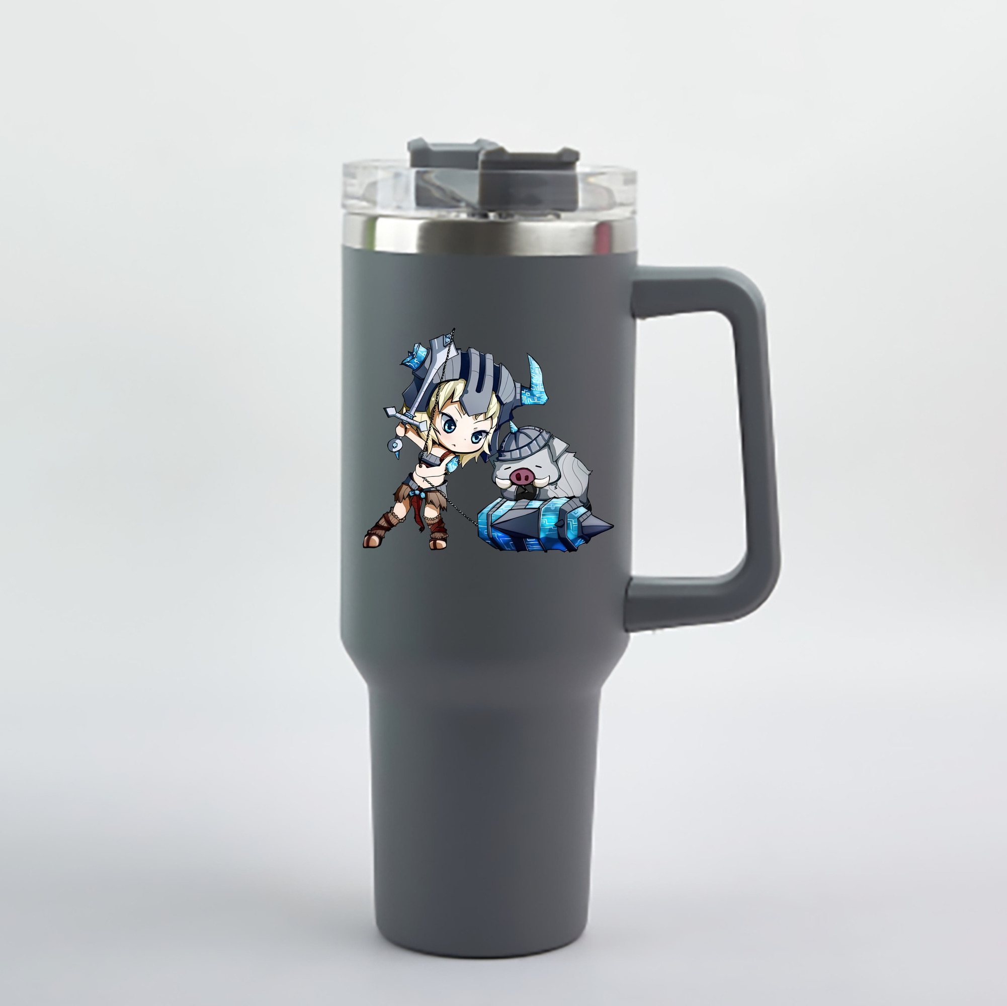 （画像用） リーグ・オブ・レジェンド League of Legends LOL 1200mL車用タンブラー - クリスタルステッカー（プラスチックストロー付き）
