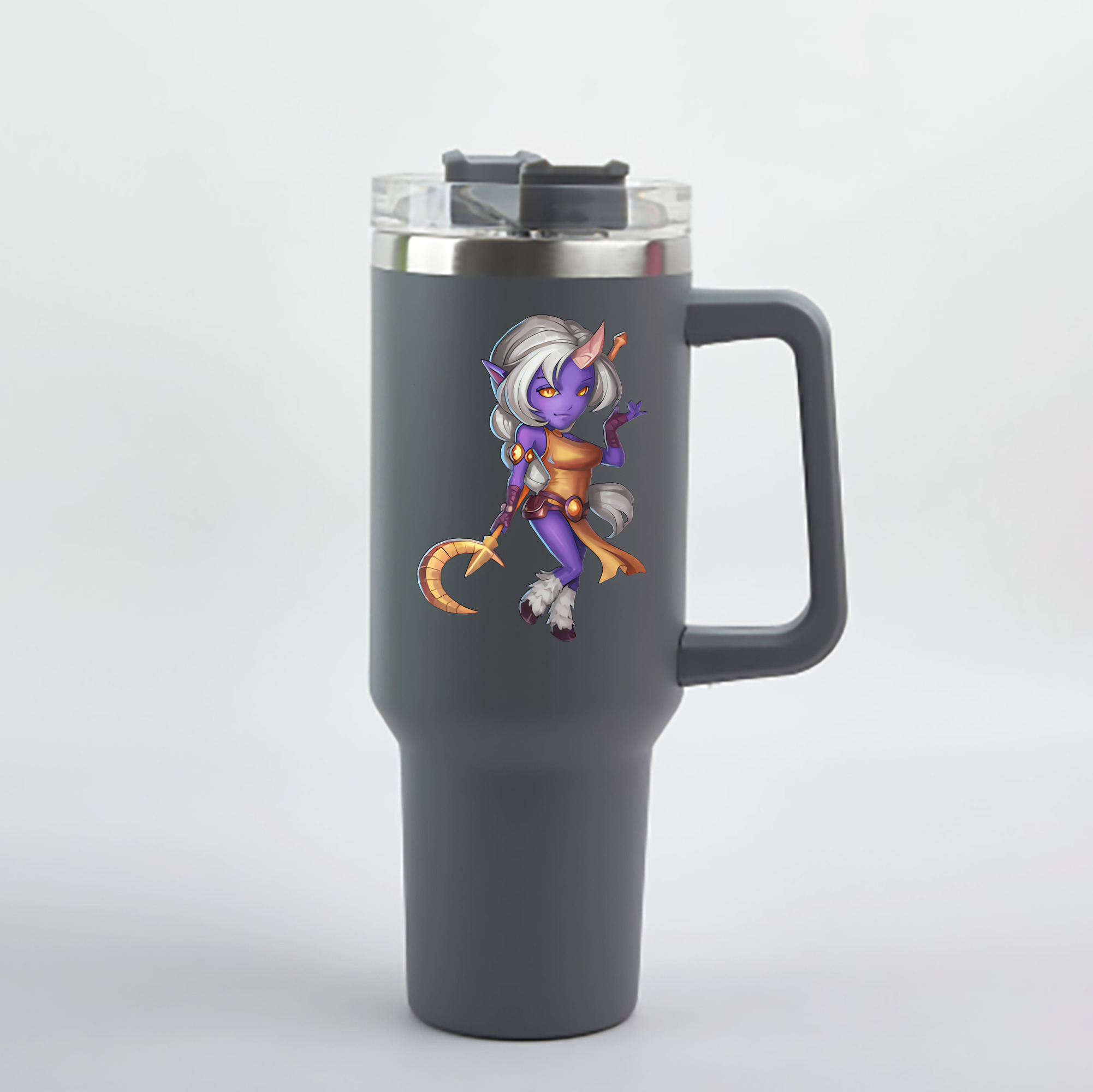 （画像用） リーグ・オブ・レジェンド League of Legends LOL 1200mL車用タンブラー - クリスタルステッカー（プラスチックストロー付き）