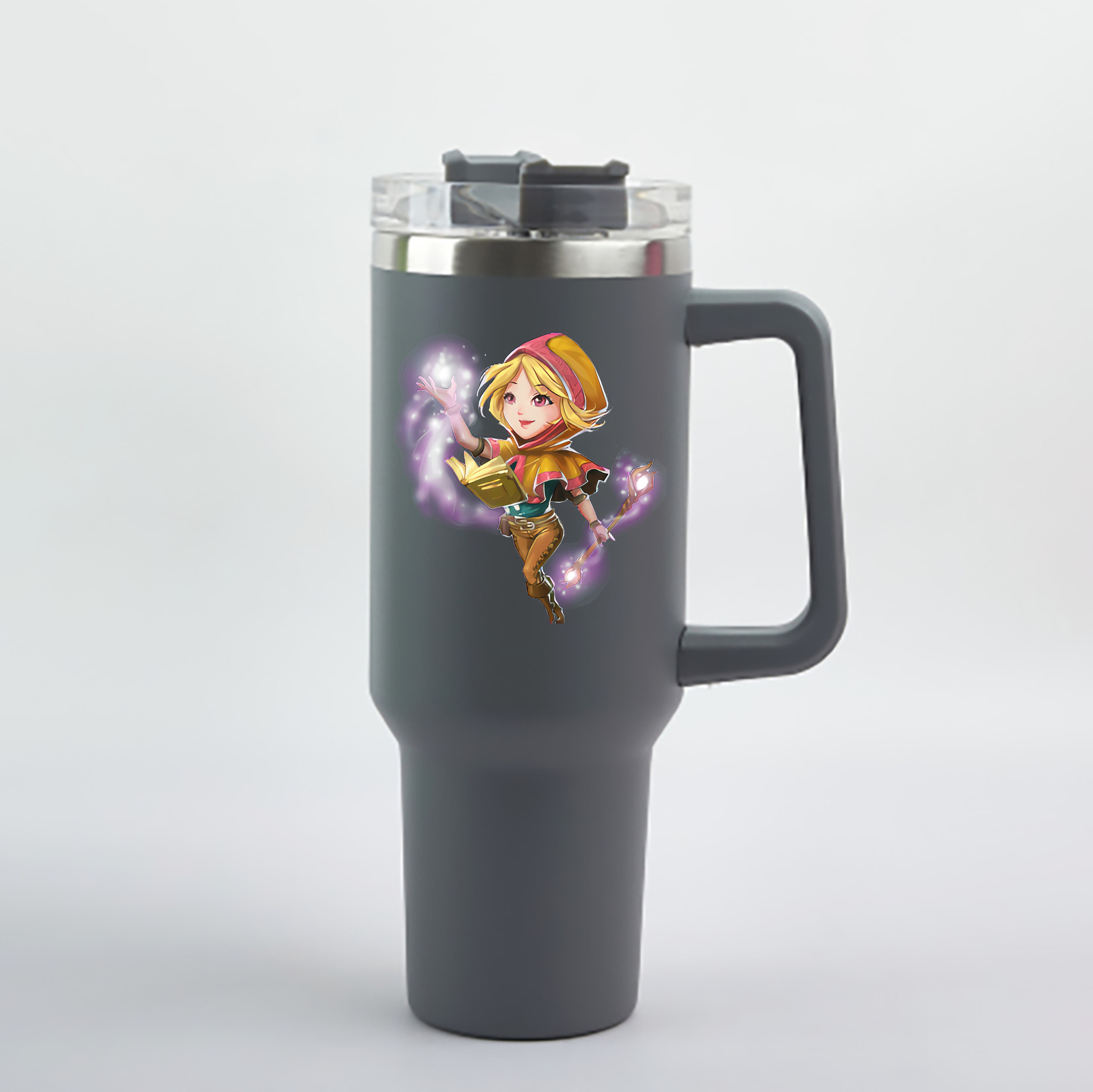 （画像用） リーグ・オブ・レジェンド League of Legends LOL 1200mL車用タンブラー - クリスタルステッカー（プラスチックストロー付き）
