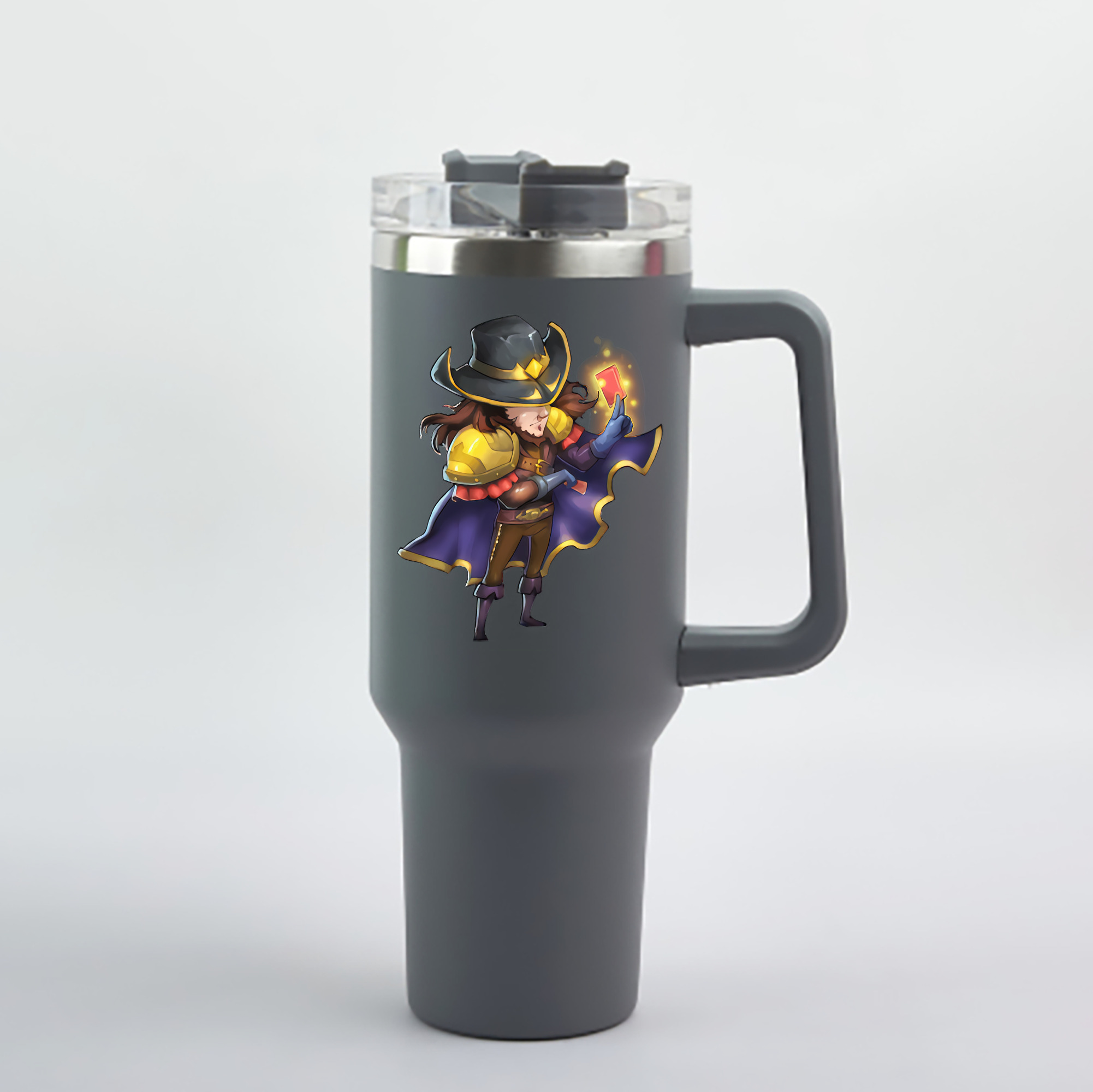 （画像用） リーグ・オブ・レジェンド League of Legends LOL 1200mL車用タンブラー - クリスタルステッカー（プラスチックストロー付き）