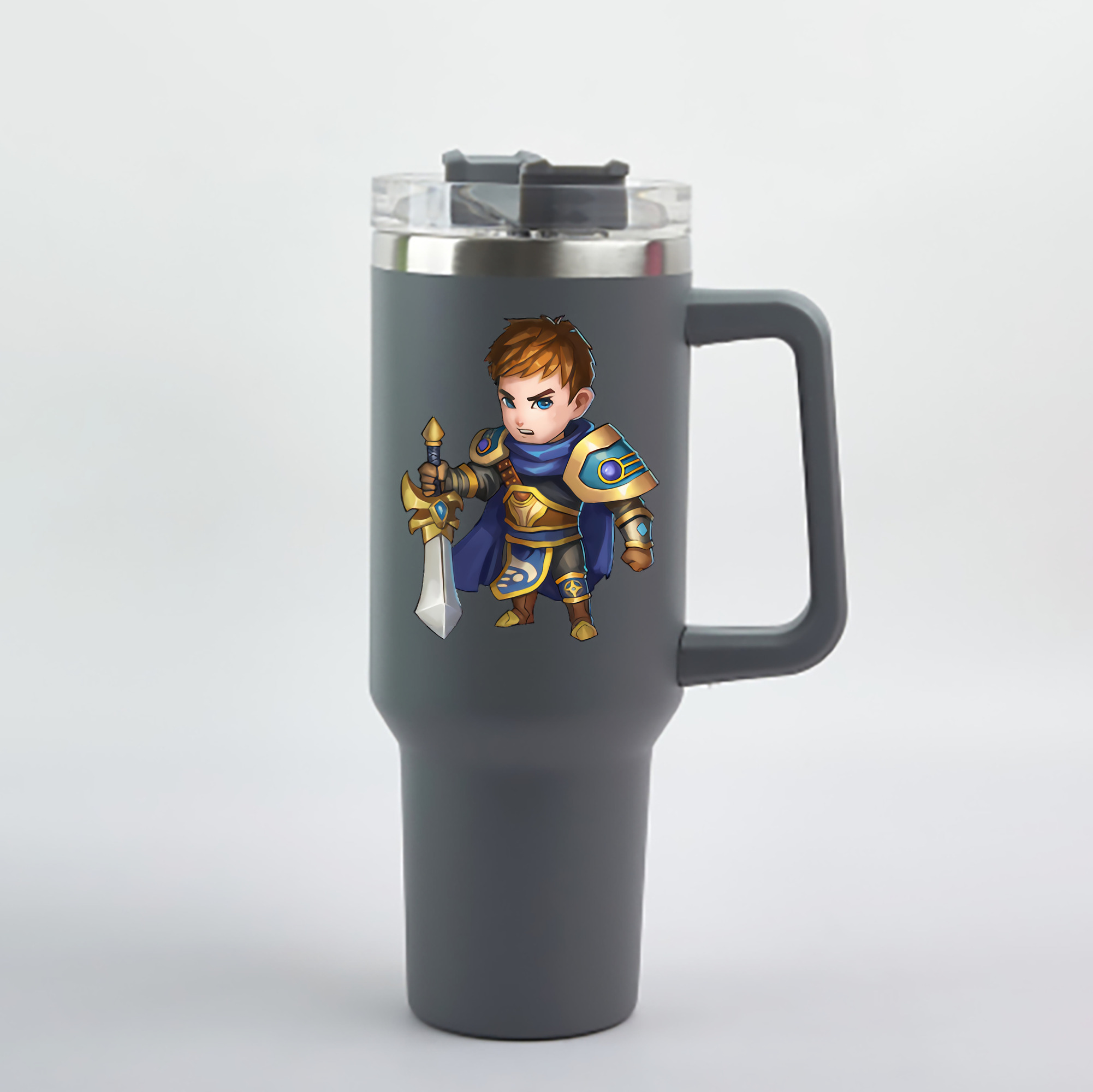 （画像用） リーグ・オブ・レジェンド League of Legends LOL 1200mL車用タンブラー - クリスタルステッカー（プラスチックストロー付き）