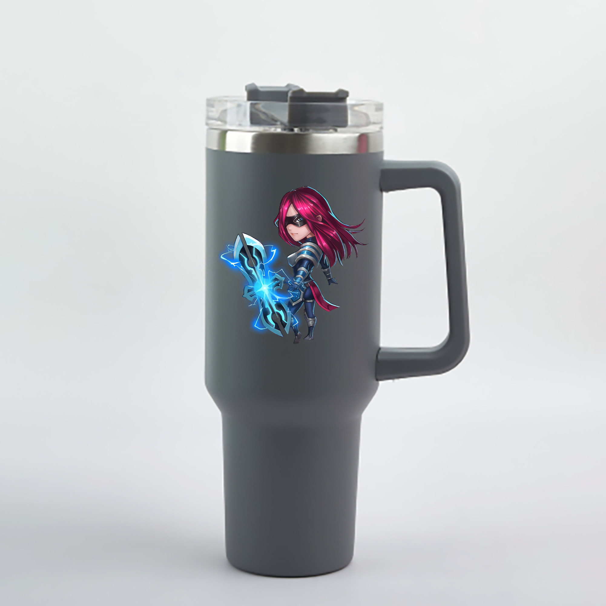 （画像用） リーグ・オブ・レジェンド League of Legends LOL 1200mL車用タンブラー - クリスタルステッカー（プラスチックストロー付き）