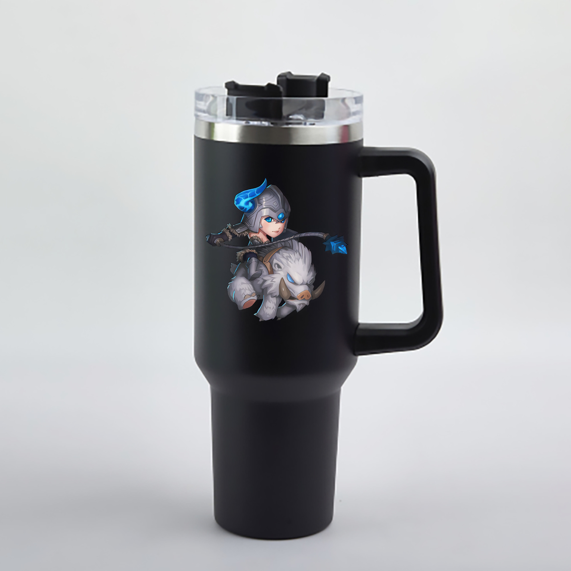 （画像用） リーグ・オブ・レジェンド League of Legends LOL 1200mL車用タンブラー - クリスタルステッカー（プラスチックストロー付き）
