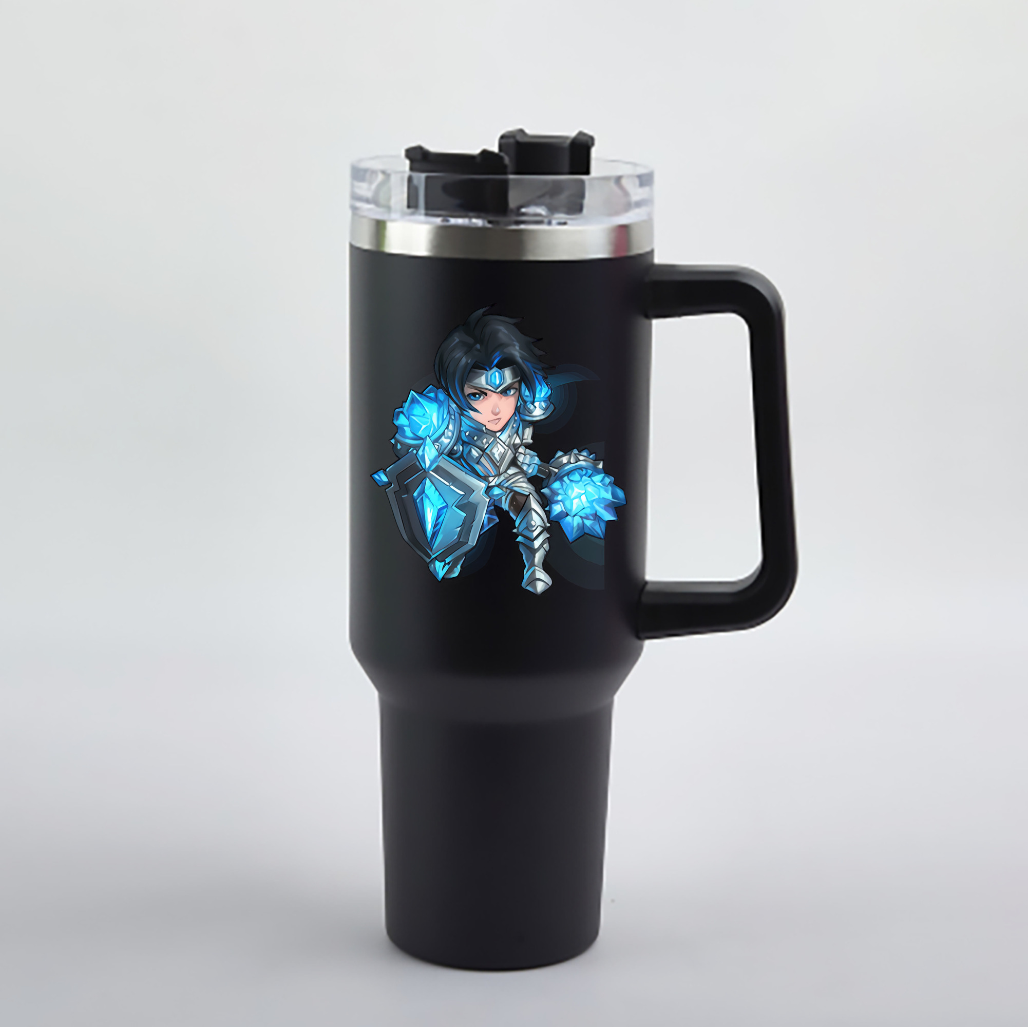 （画像用） リーグ・オブ・レジェンド League of Legends LOL 1200mL車用タンブラー - クリスタルステッカー（プラスチックストロー付き）