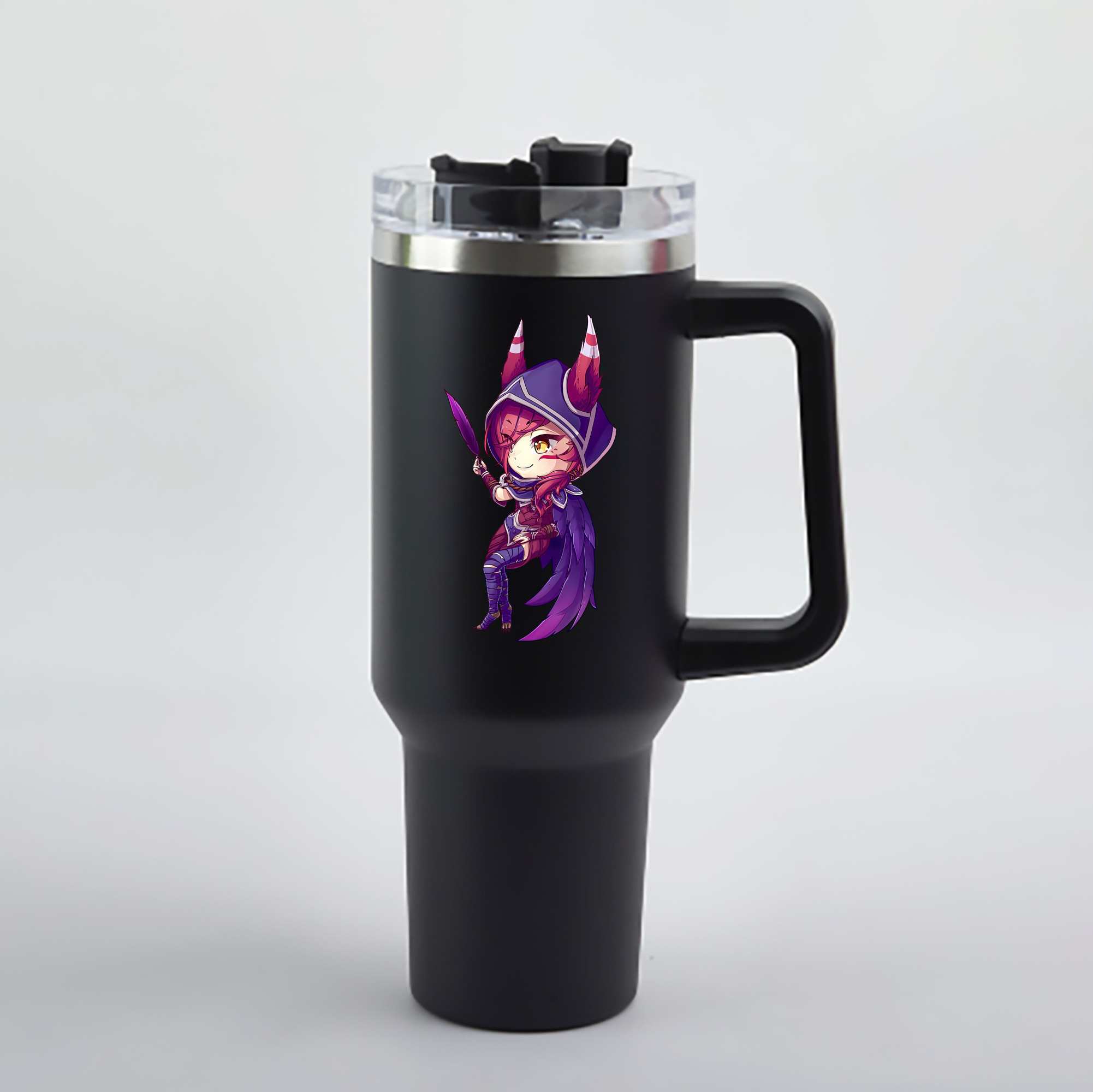 （画像用） リーグ・オブ・レジェンド League of Legends LOL 1200mL車用タンブラー - クリスタルステッカー（プラスチックストロー付き）