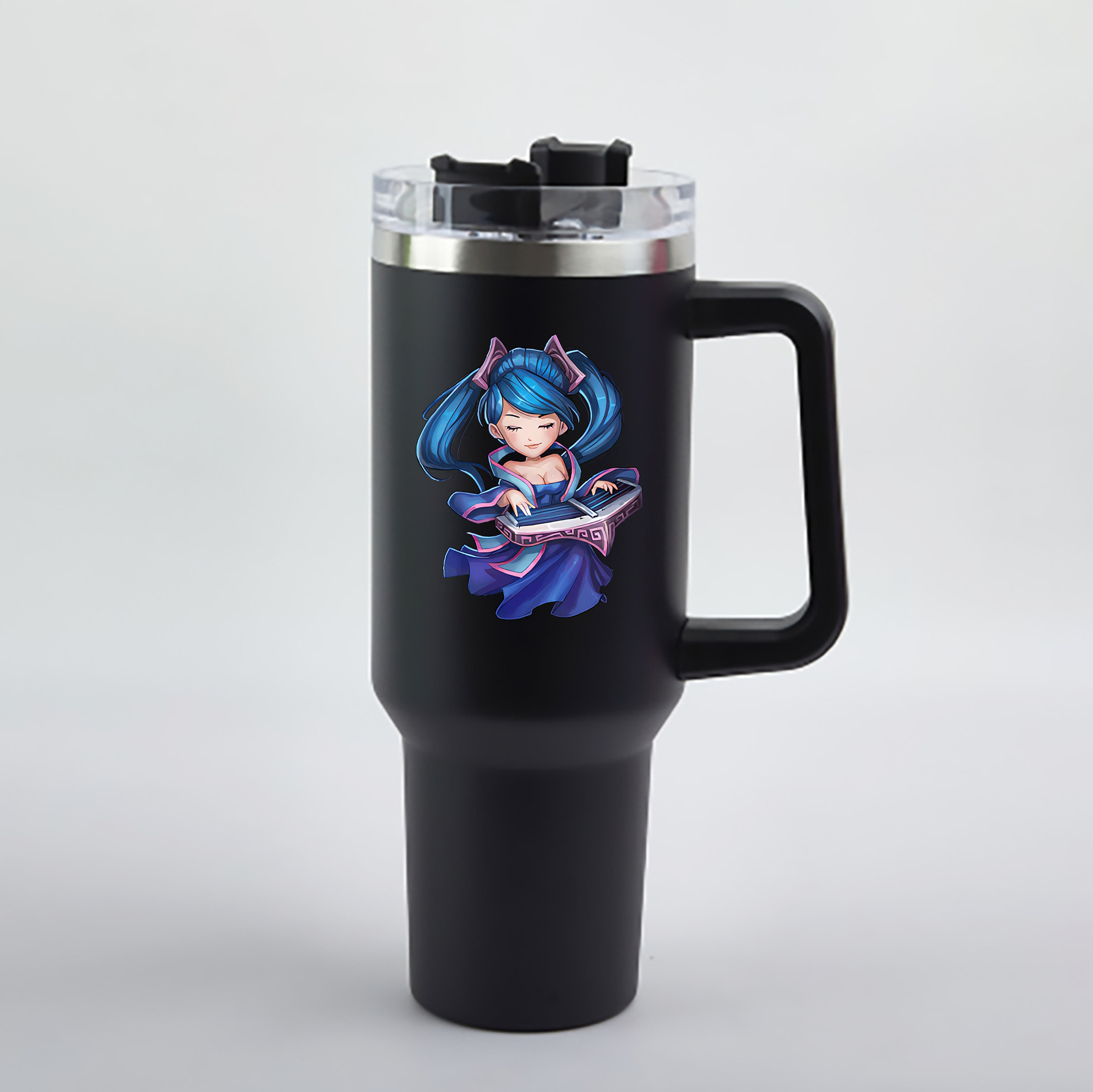 （画像用） リーグ・オブ・レジェンド League of Legends LOL 1200mL車用タンブラー - クリスタルステッカー（プラスチックストロー付き）