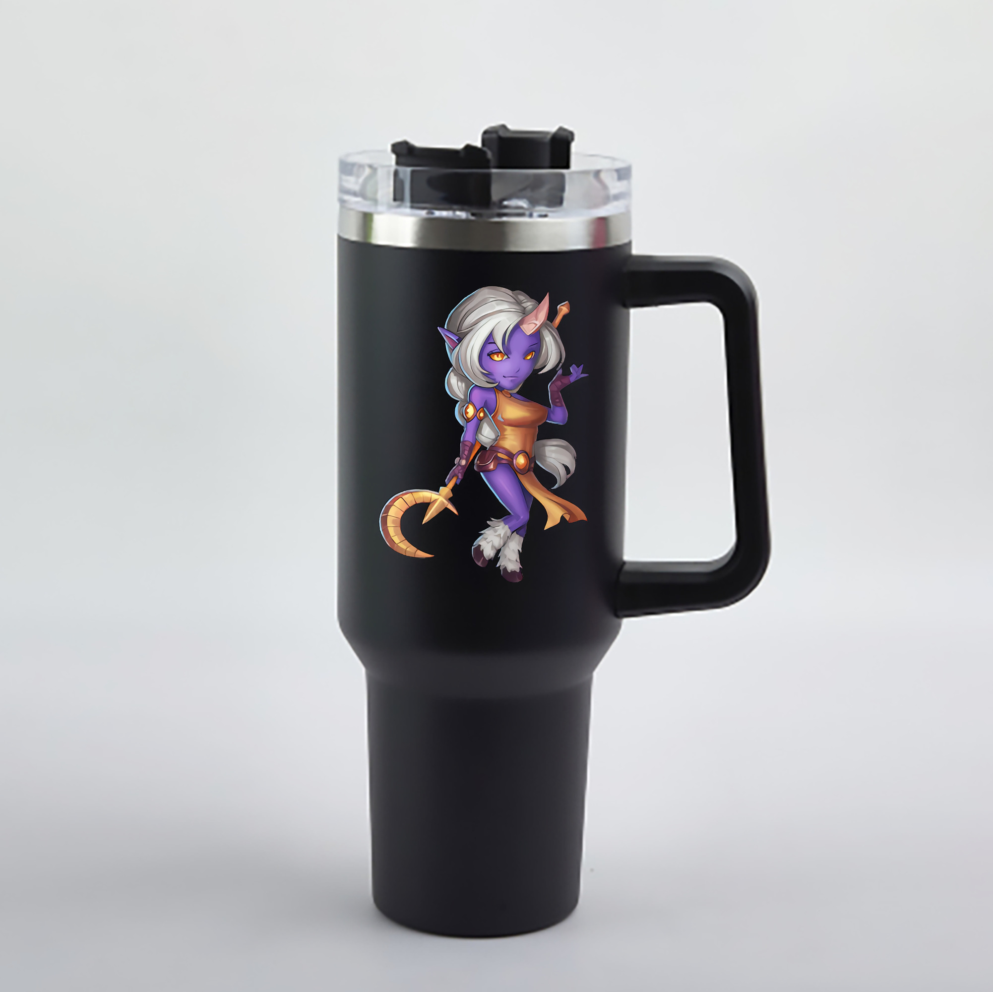 （画像用） リーグ・オブ・レジェンド League of Legends LOL 1200mL車用タンブラー - クリスタルステッカー（プラスチックストロー付き）