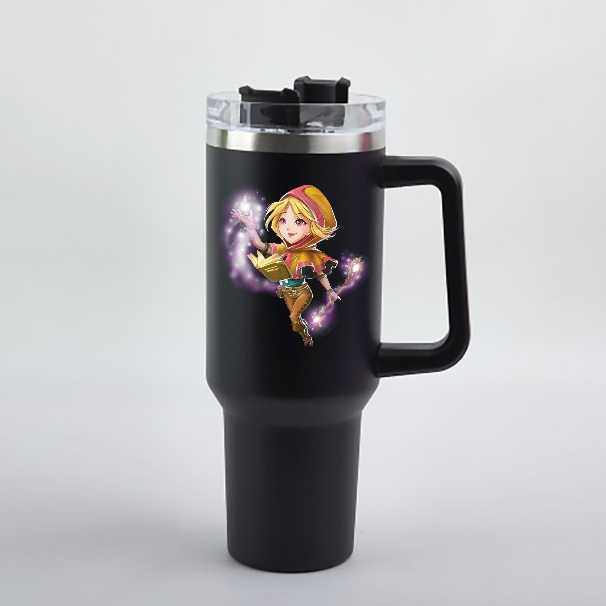 （画像用） リーグ・オブ・レジェンド League of Legends LOL 1200mL車用タンブラー - クリスタルステッカー（プラスチックストロー付き）