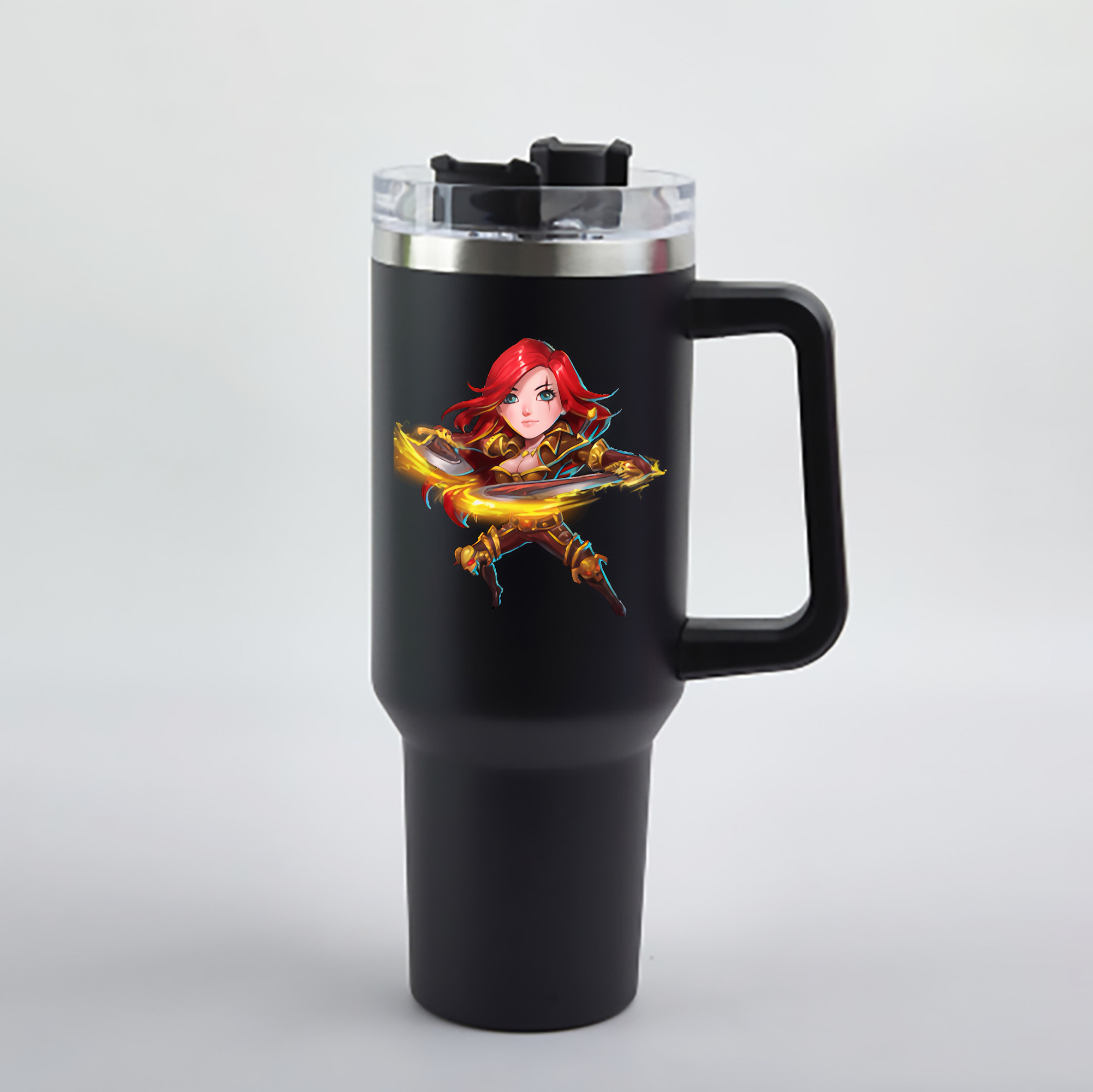 （画像用） リーグ・オブ・レジェンド League of Legends LOL 1200mL車用タンブラー - クリスタルステッカー（プラスチックストロー付き）