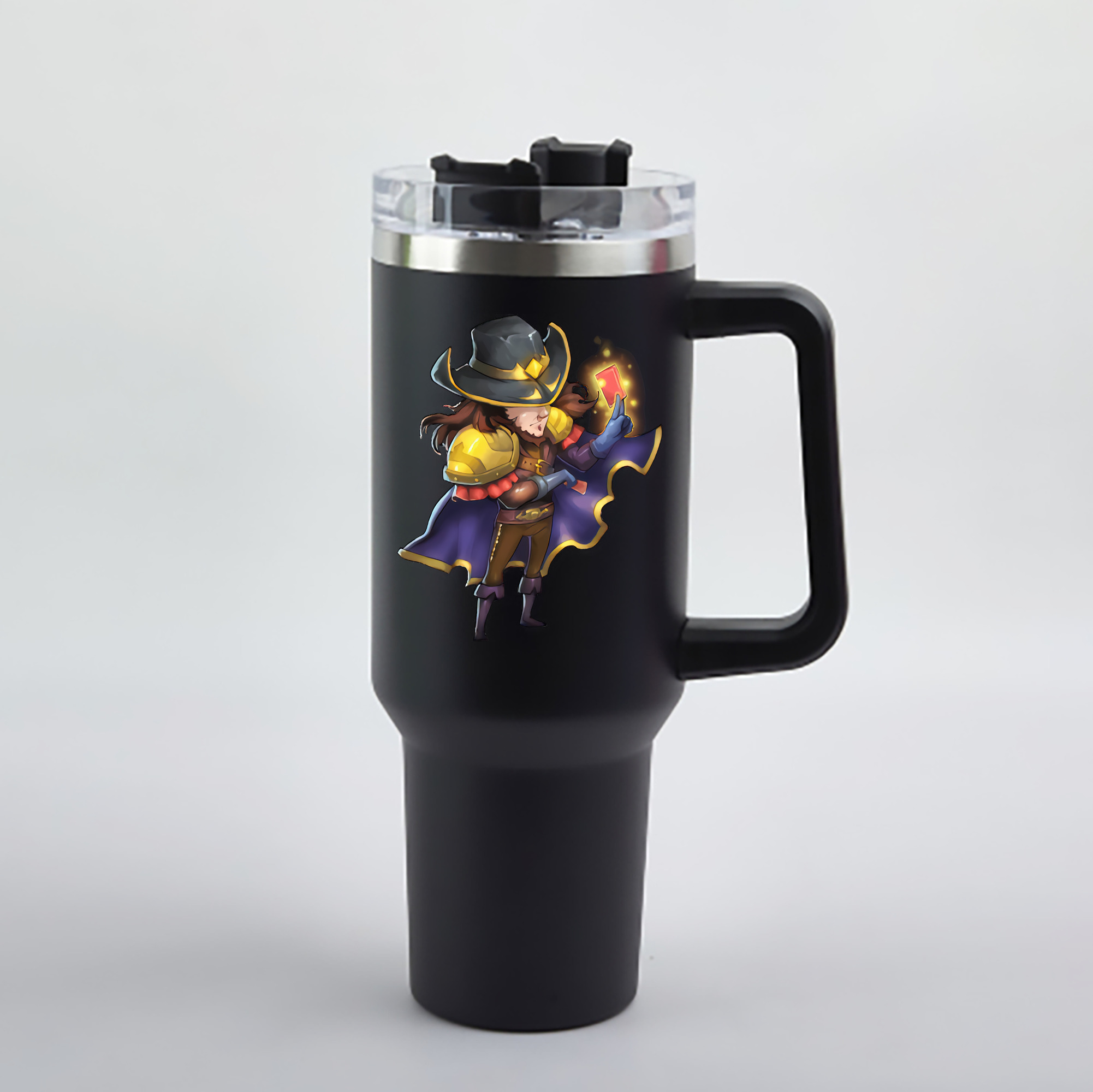 （画像用） リーグ・オブ・レジェンド League of Legends LOL 1200mL車用タンブラー - クリスタルステッカー（プラスチックストロー付き）