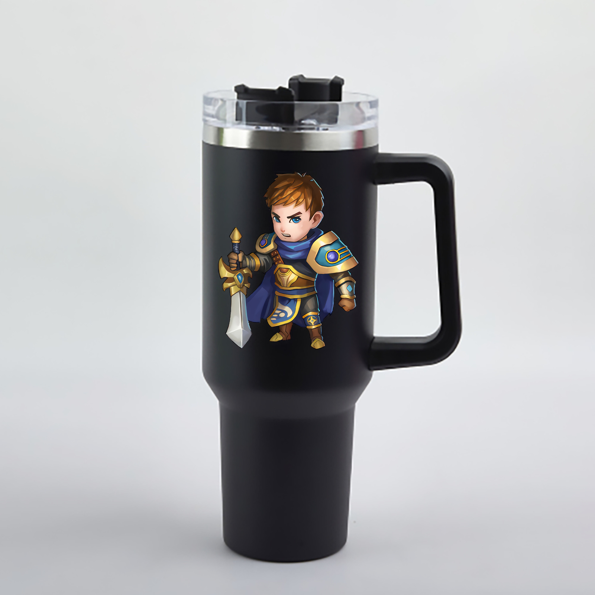 （画像用） リーグ・オブ・レジェンド League of Legends LOL 1200mL車用タンブラー - クリスタルステッカー（プラスチックストロー付き）