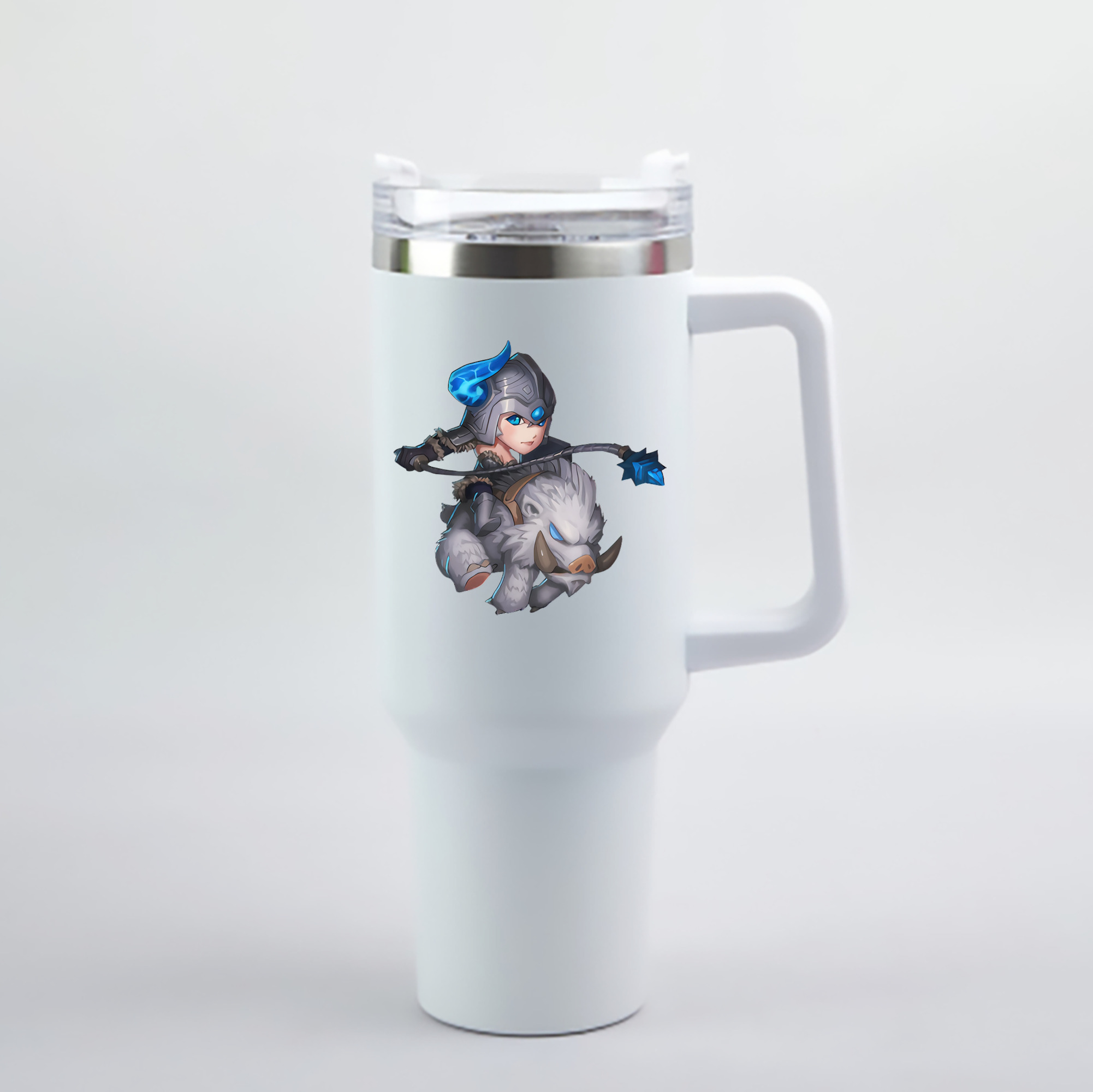 （画像用） リーグ・オブ・レジェンド League of Legends LOL 1200mL車用タンブラー - クリスタルステッカー（プラスチックストロー付き）