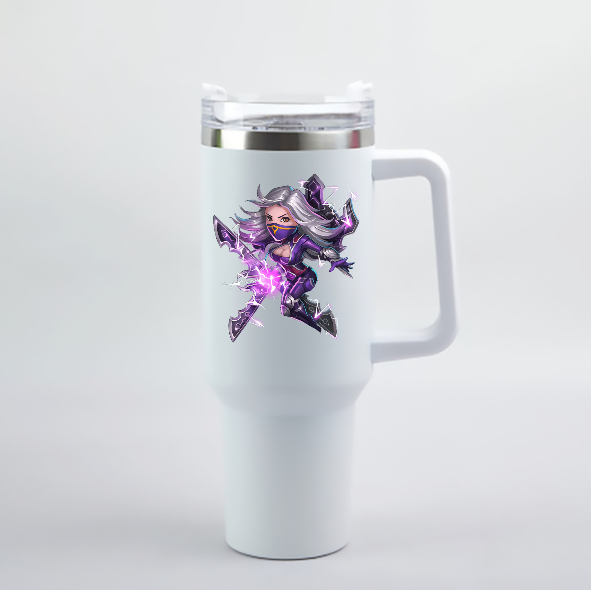 （画像用） リーグ・オブ・レジェンド League of Legends LOL 1200mL車用タンブラー - クリスタルステッカー（プラスチックストロー付き）