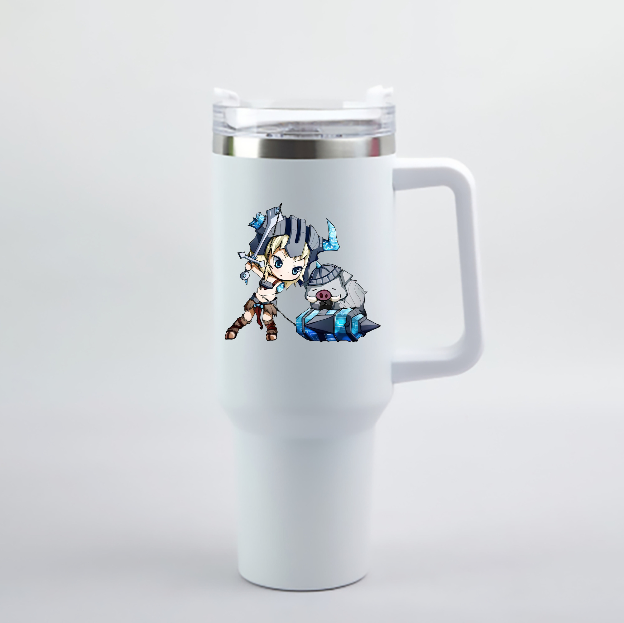 （画像用） リーグ・オブ・レジェンド League of Legends LOL 1200mL車用タンブラー - クリスタルステッカー（プラスチックストロー付き）