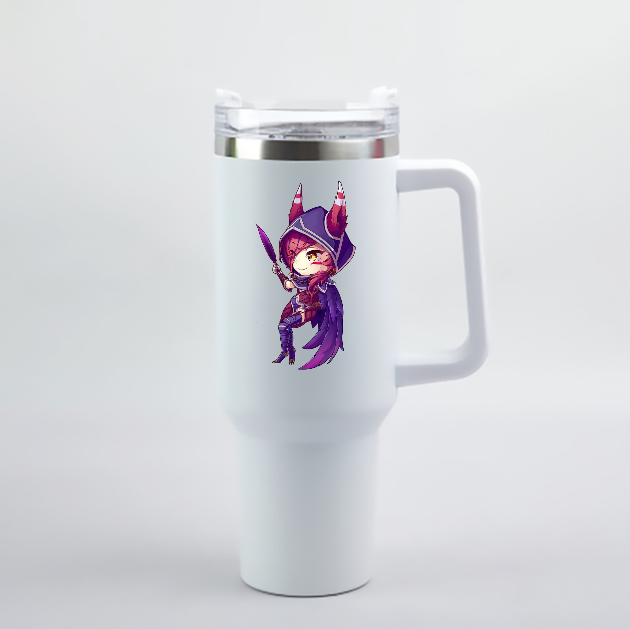 （画像用） リーグ・オブ・レジェンド League of Legends LOL 1200mL車用タンブラー - クリスタルステッカー（プラスチックストロー付き）