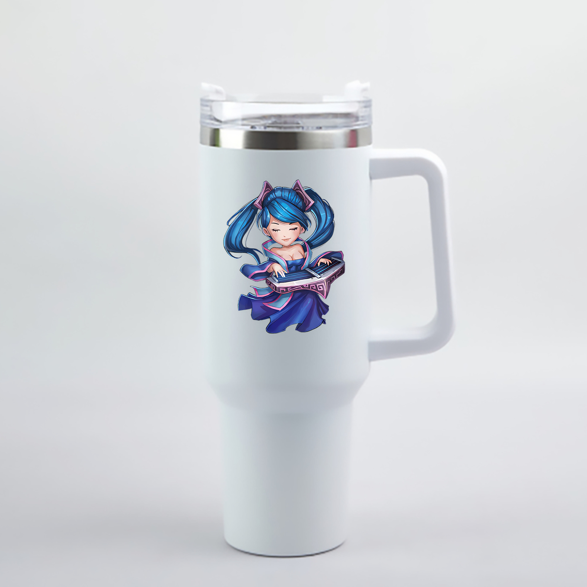 （画像用） リーグ・オブ・レジェンド League of Legends LOL 1200mL車用タンブラー - クリスタルステッカー（プラスチックストロー付き）