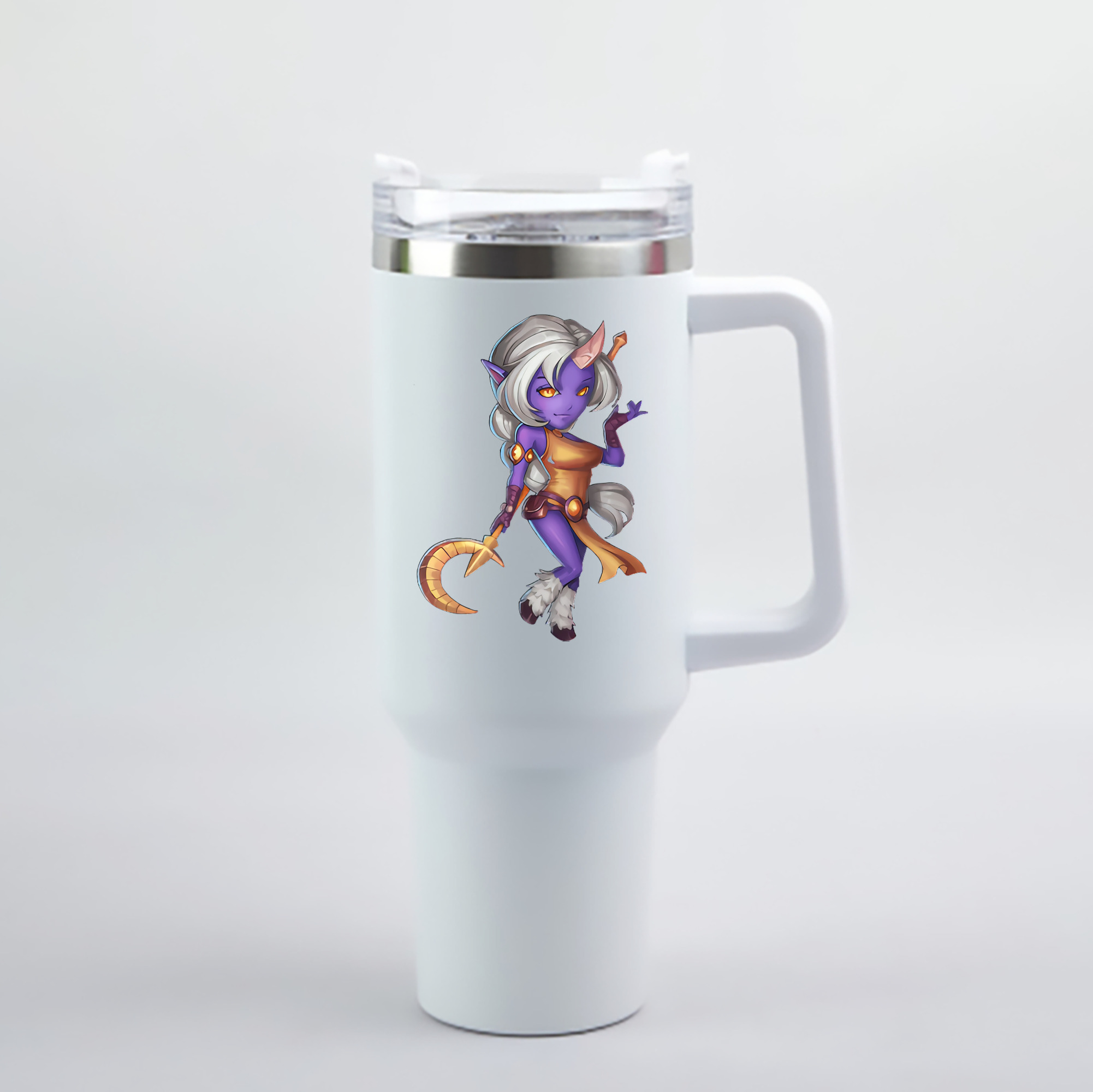 （画像用） リーグ・オブ・レジェンド League of Legends LOL 1200mL車用タンブラー - クリスタルステッカー（プラスチックストロー付き）
