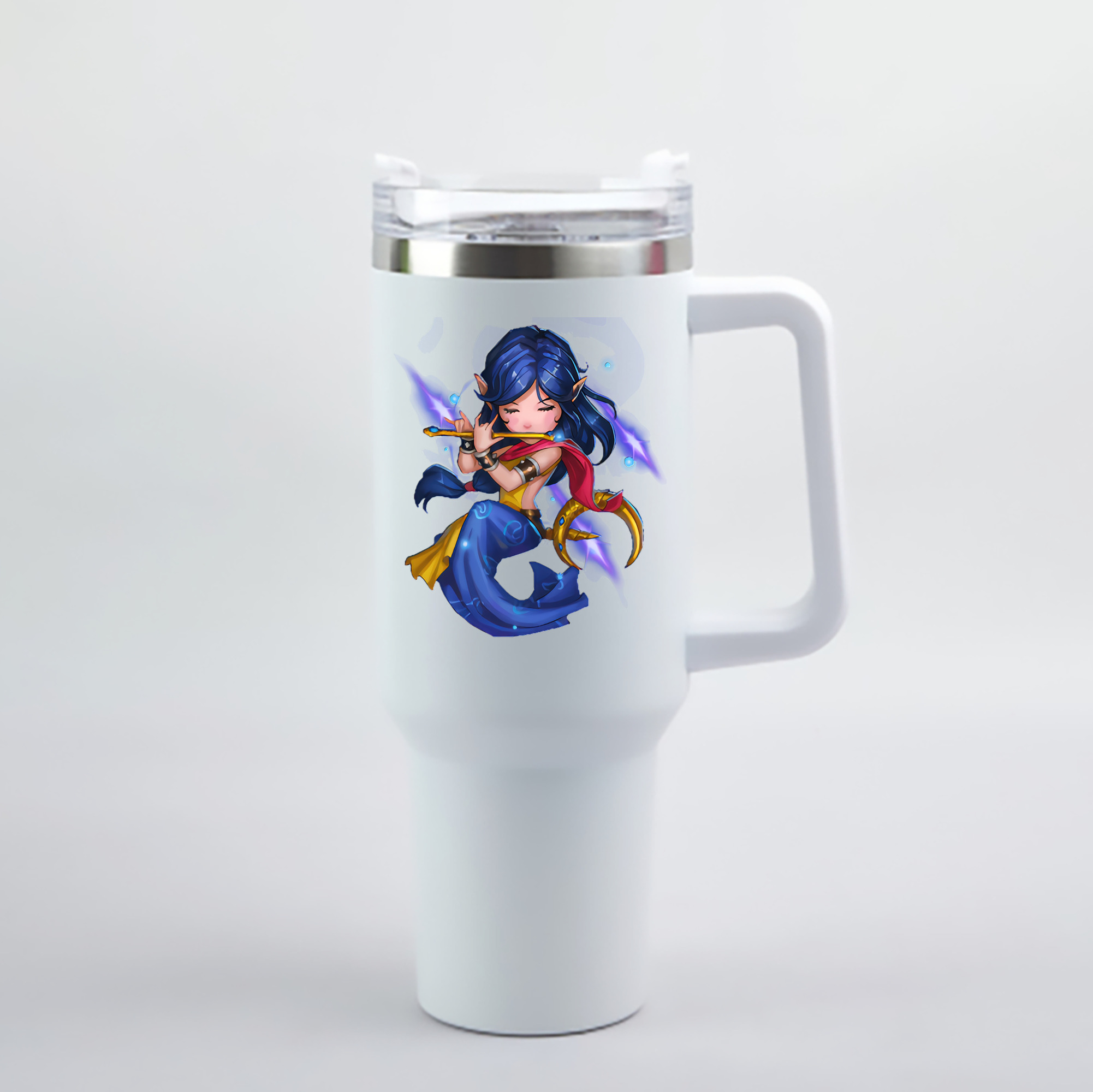 （画像用） リーグ・オブ・レジェンド League of Legends LOL 1200mL車用タンブラー - クリスタルステッカー（プラスチックストロー付き）