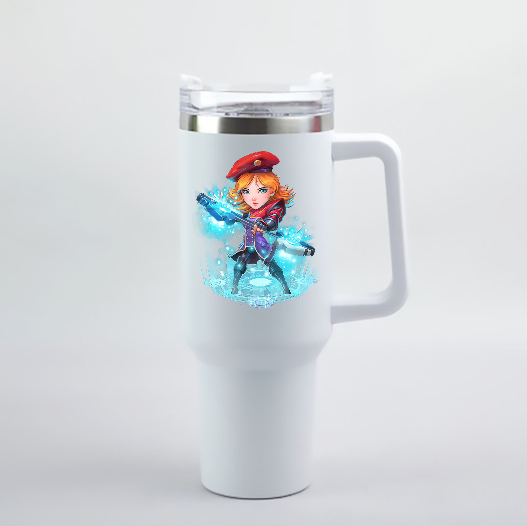 （画像用） リーグ・オブ・レジェンド League of Legends LOL 1200mL車用タンブラー - クリスタルステッカー（プラスチックストロー付き）