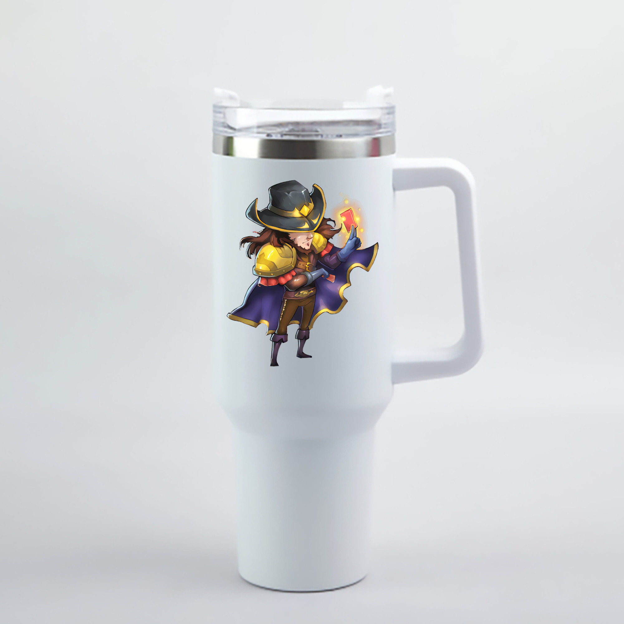 （画像用） リーグ・オブ・レジェンド League of Legends LOL 1200mL車用タンブラー - クリスタルステッカー（プラスチックストロー付き）