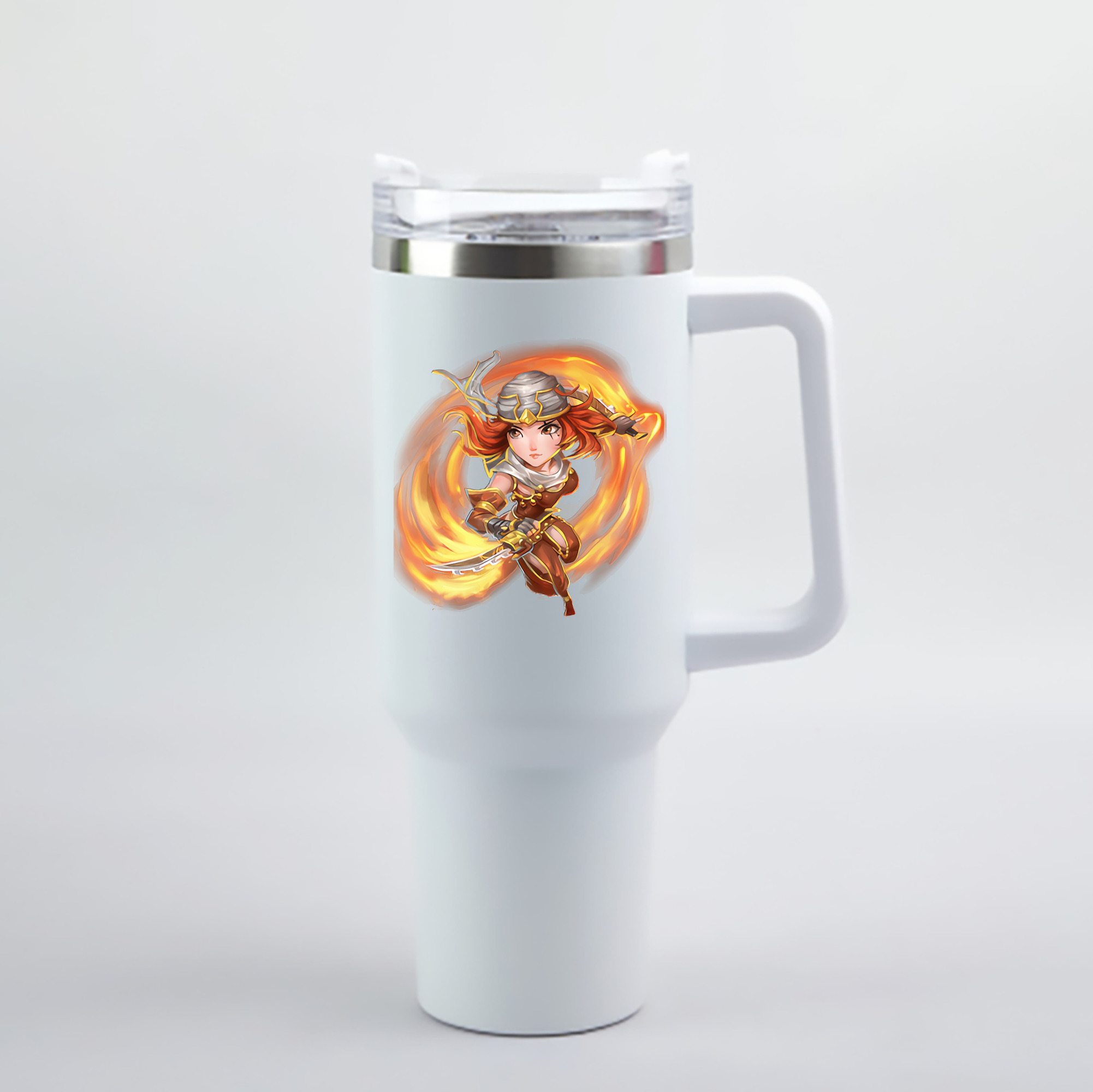 リーグ・オブ・レジェンド League of Legends LOL 1200mL車用タンブラー - クリスタルステッカー（プラスチックストロー付き）