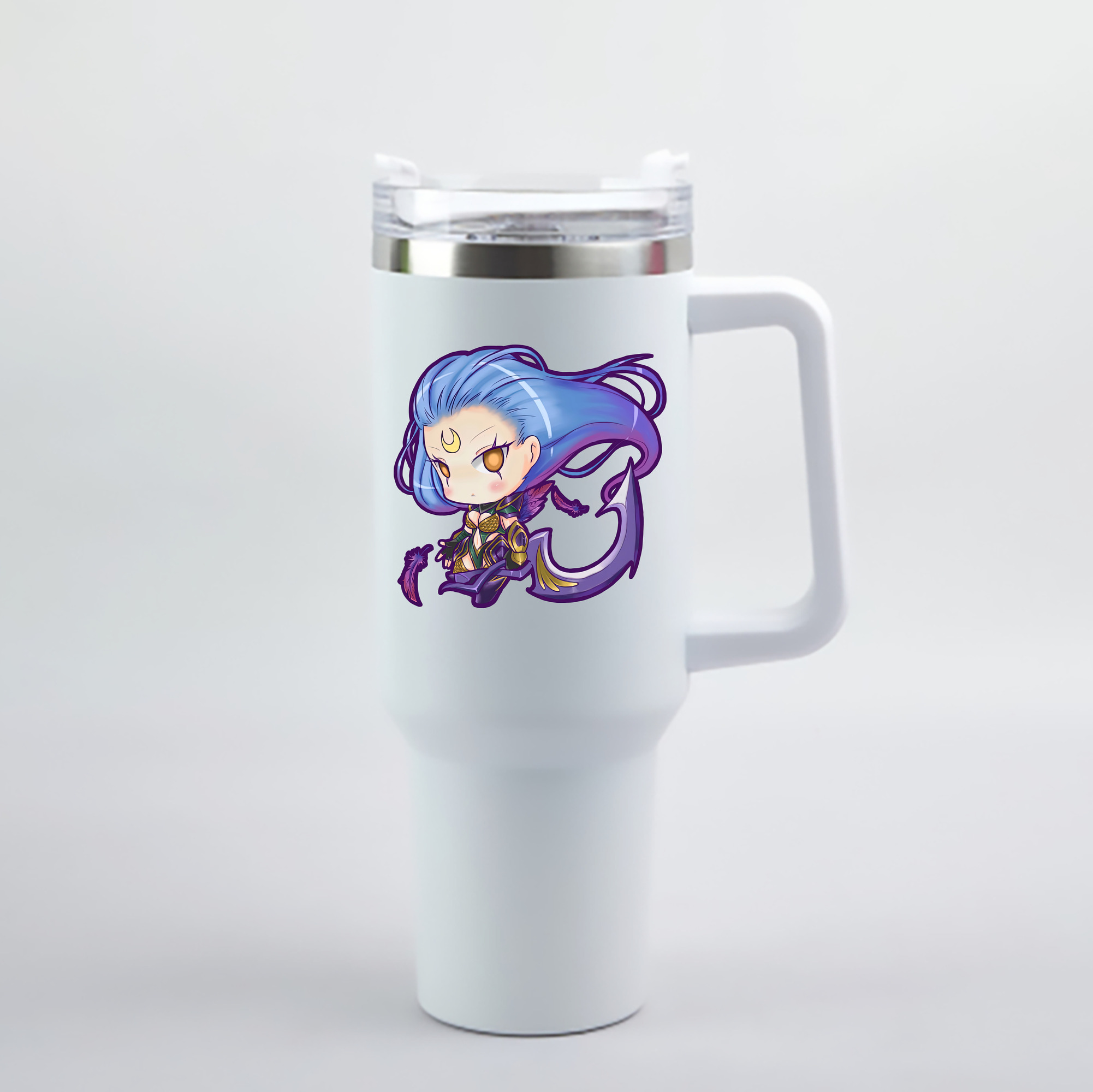 （画像用） リーグ・オブ・レジェンド League of Legends LOL 1200mL車用タンブラー - クリスタルステッカー（プラスチックストロー付き）