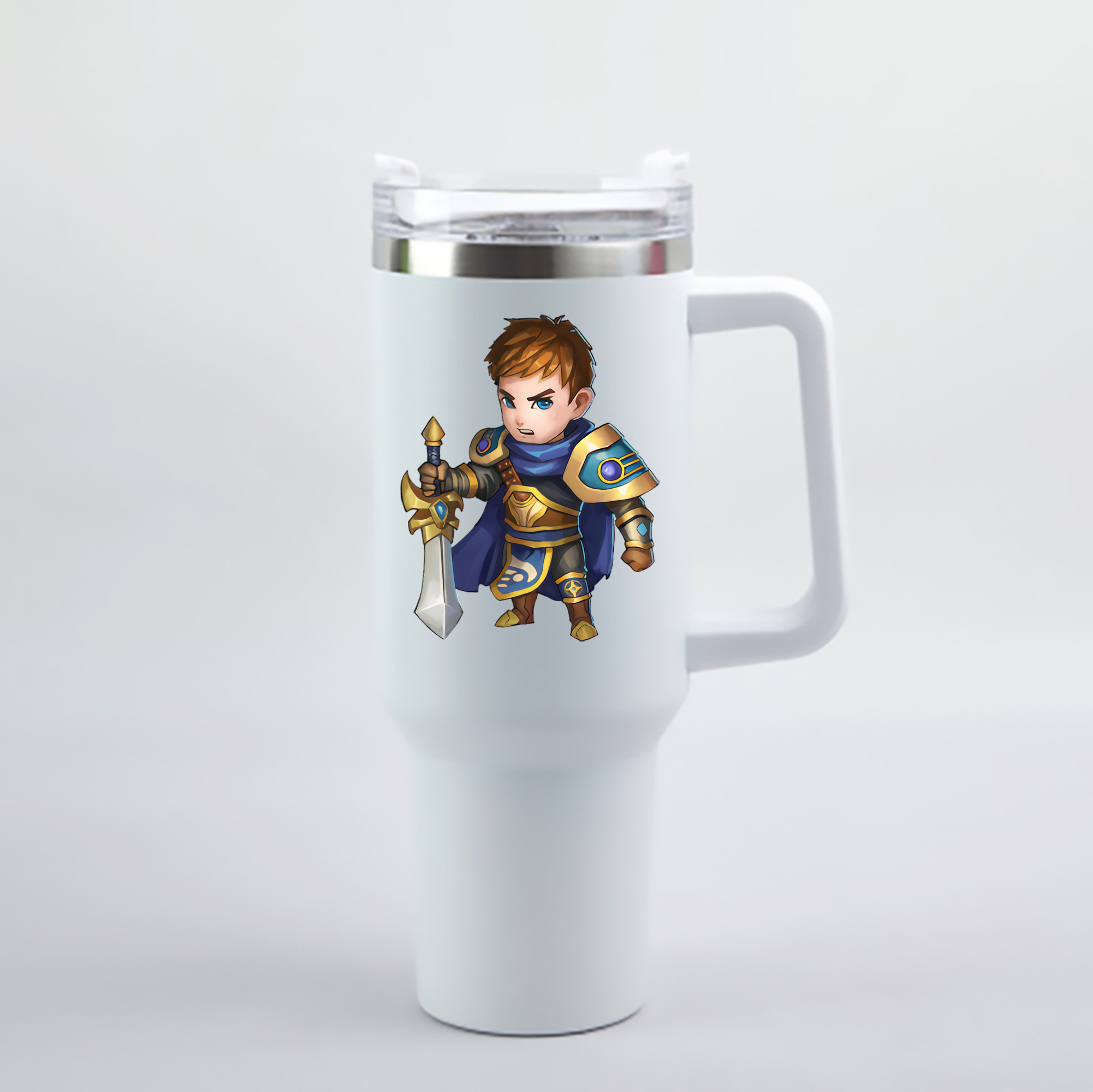 （画像用） リーグ・オブ・レジェンド League of Legends LOL 1200mL車用タンブラー - クリスタルステッカー（プラスチックストロー付き）