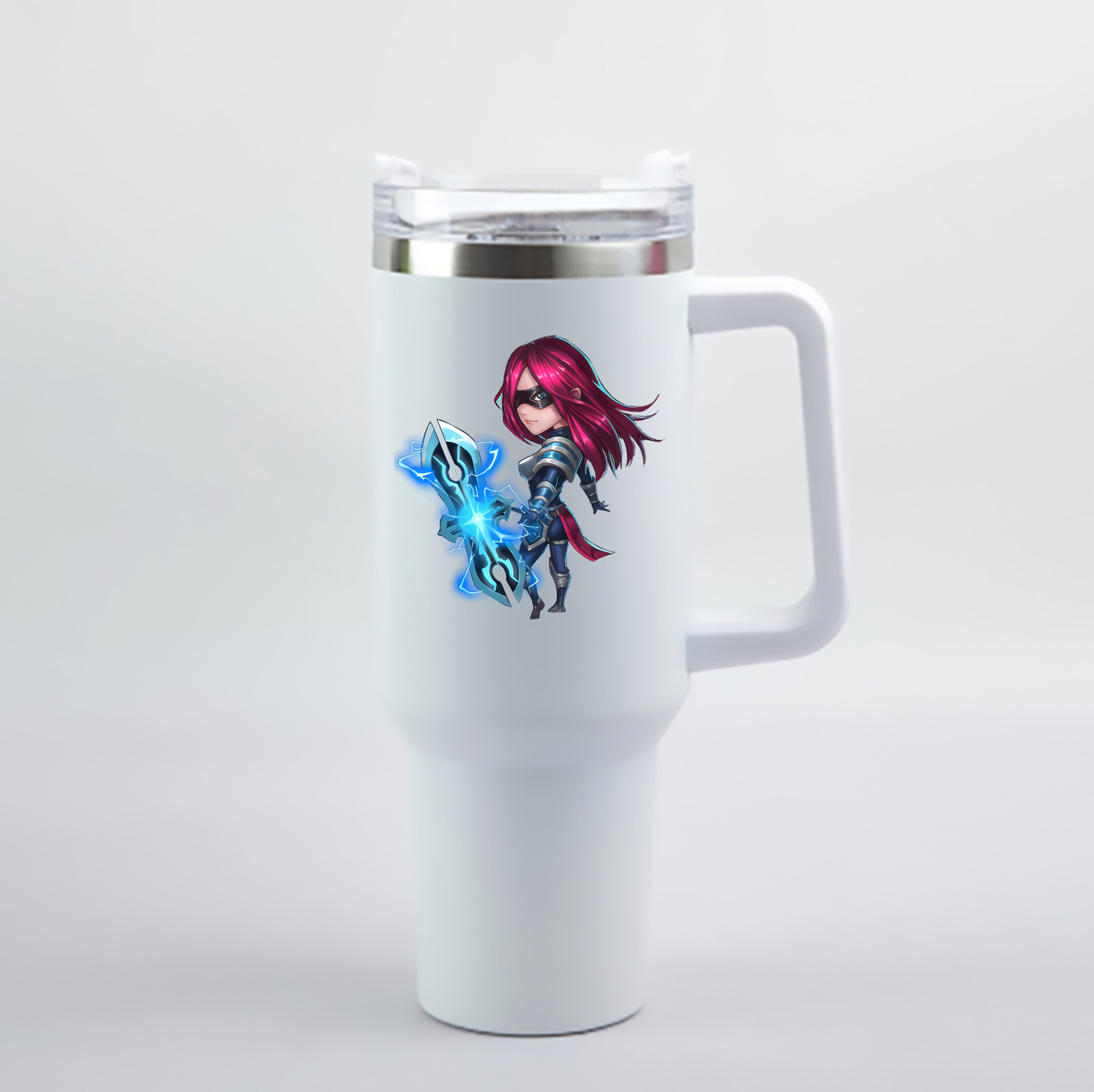 （画像用） リーグ・オブ・レジェンド League of Legends LOL 1200mL車用タンブラー - クリスタルステッカー（プラスチックストロー付き）
