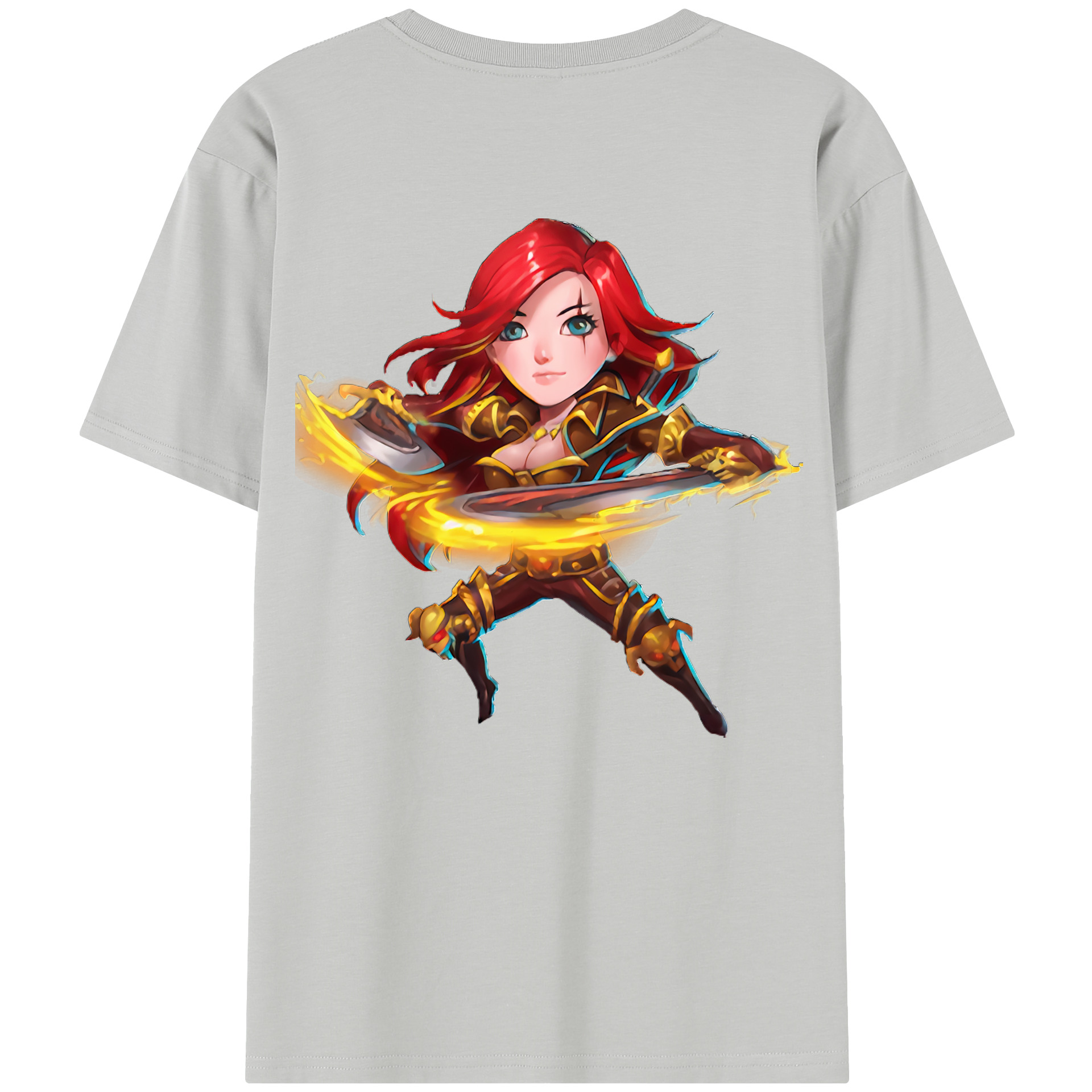 （画像用） リーグ・オブ・レジェンド League of Legends LOL 綿100％半袖Tシャツ（背面プリント）
