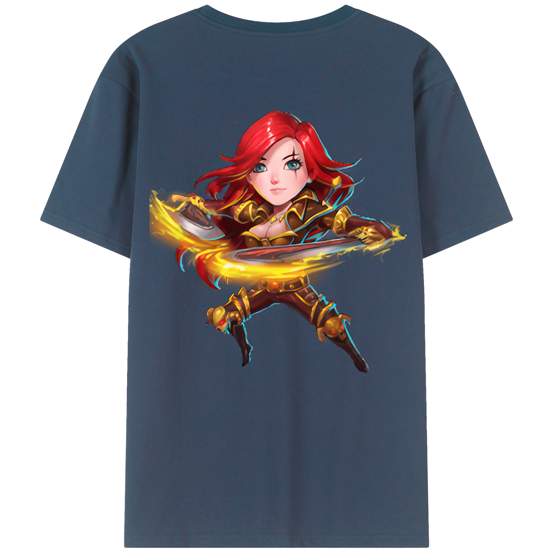 （画像用） リーグ・オブ・レジェンド League of Legends LOL 綿100％半袖Tシャツ（背面プリント）