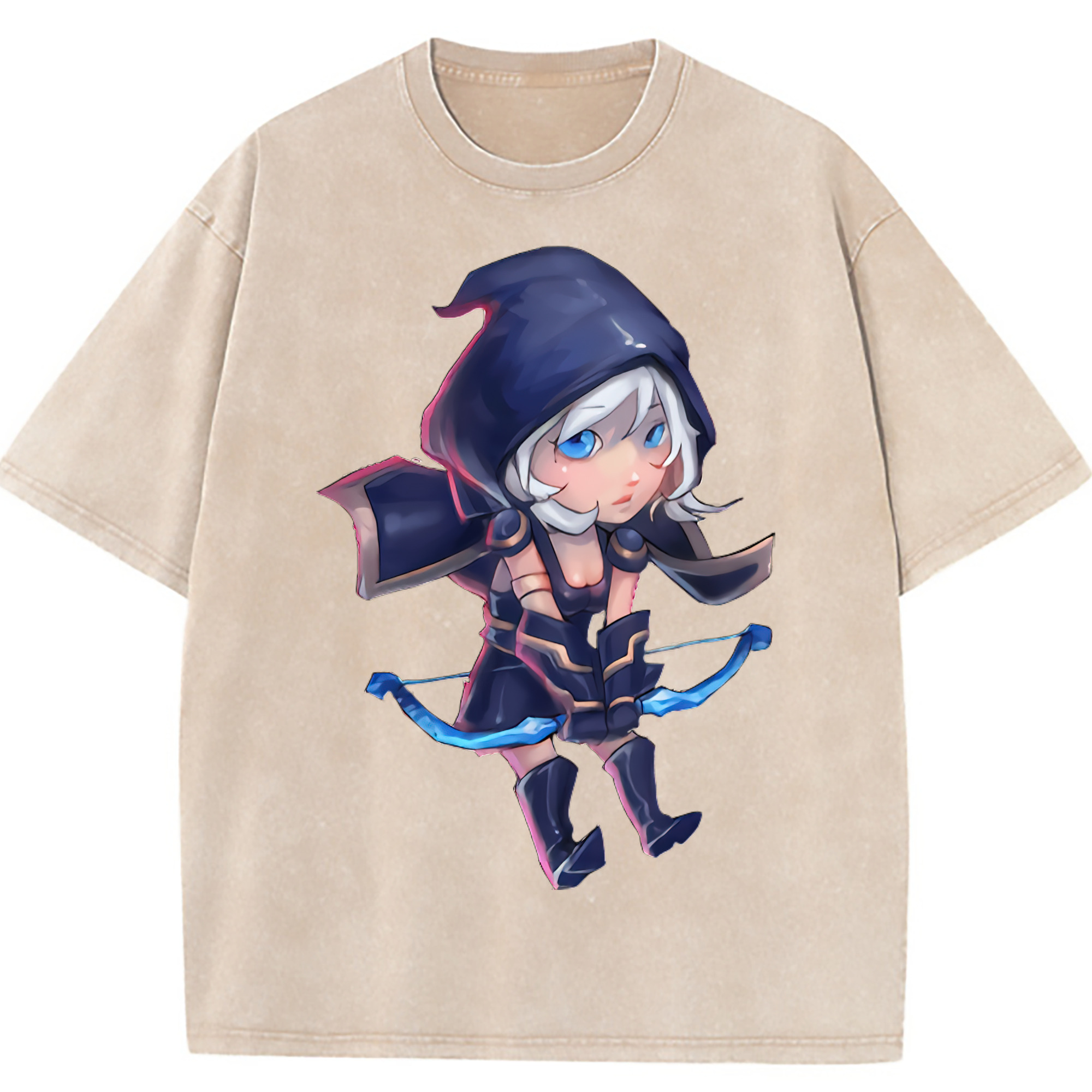 （画像用） リーグ・オブ・レジェンド League of Legends LOL 綿100% ヴィンテージ風 半袖Tシャツ（フロントプリント）