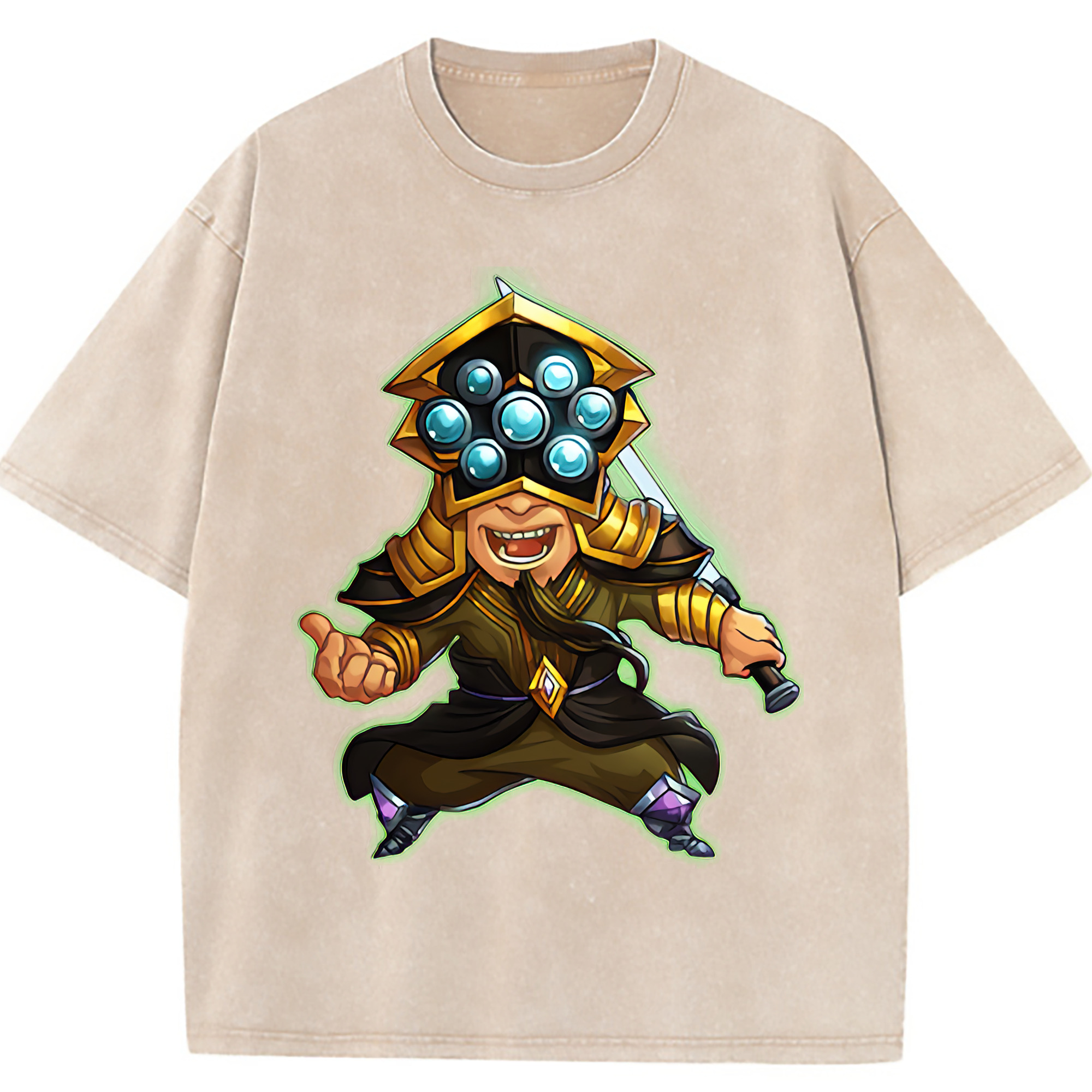 （画像用） リーグ・オブ・レジェンド League of Legends LOL 綿100% ヴィンテージ風 半袖Tシャツ（フロントプリント）