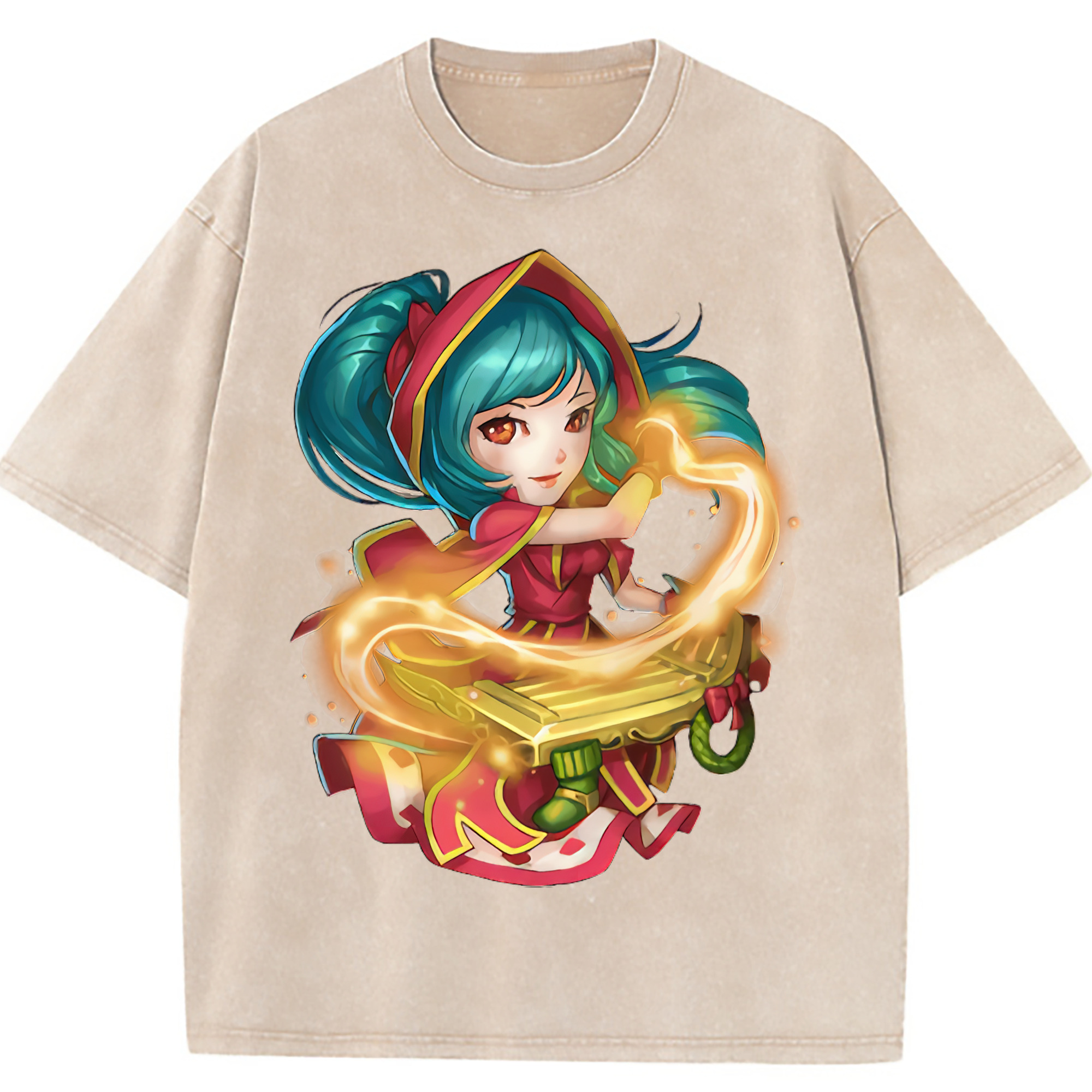 （画像用） リーグ・オブ・レジェンド League of Legends LOL 綿100% ヴィンテージ風 半袖Tシャツ（フロントプリント）
