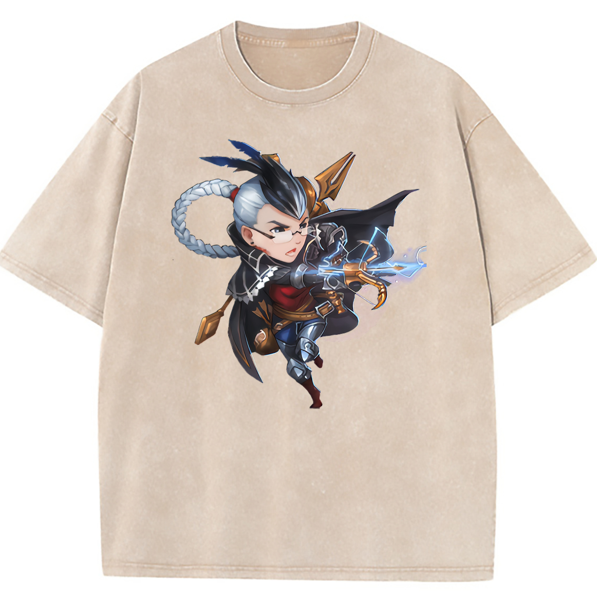 （画像用） リーグ・オブ・レジェンド League of Legends LOL 綿100% ヴィンテージ風 半袖Tシャツ（フロントプリント）