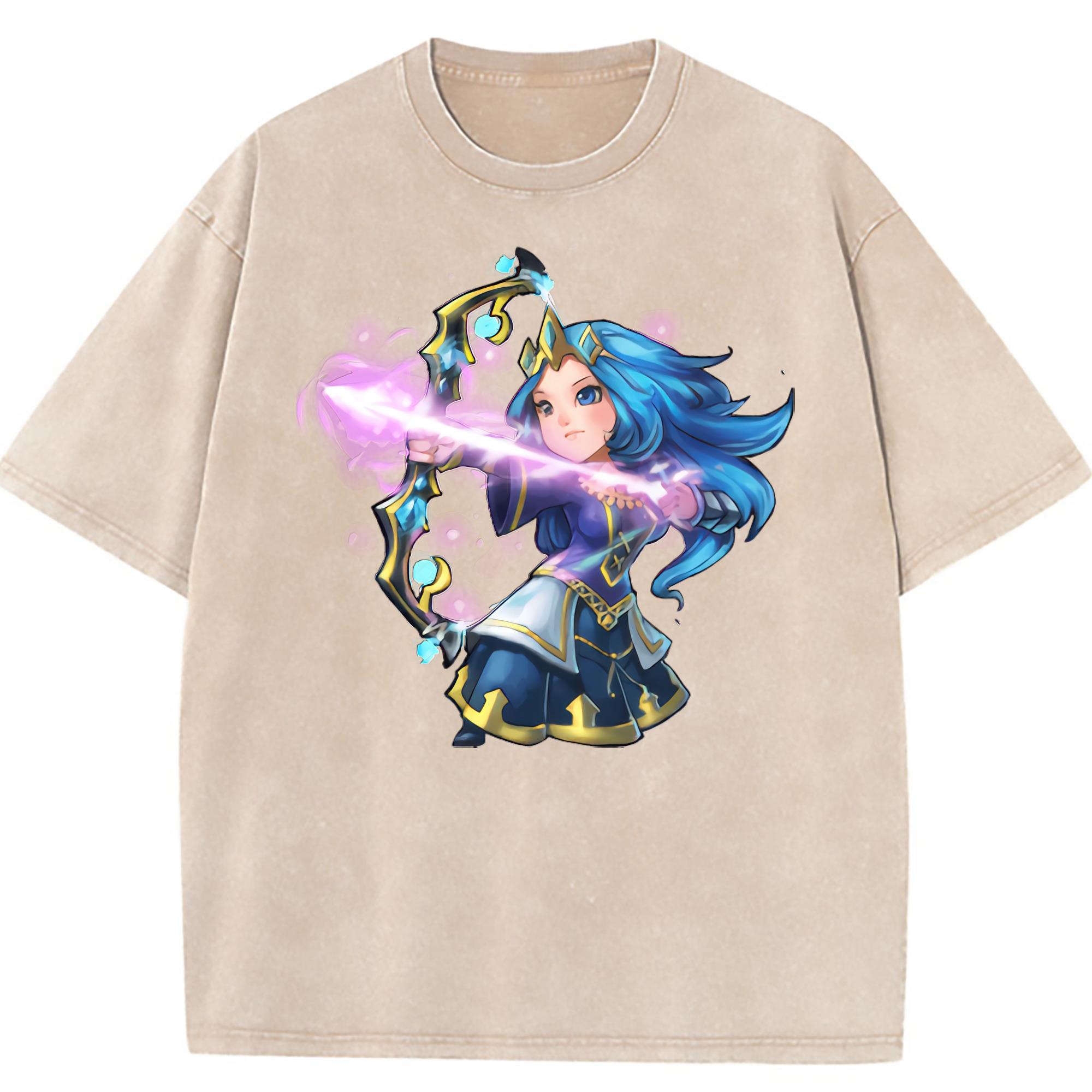 （画像用） リーグ・オブ・レジェンド League of Legends LOL 綿100% ヴィンテージ風 半袖Tシャツ（フロントプリント）